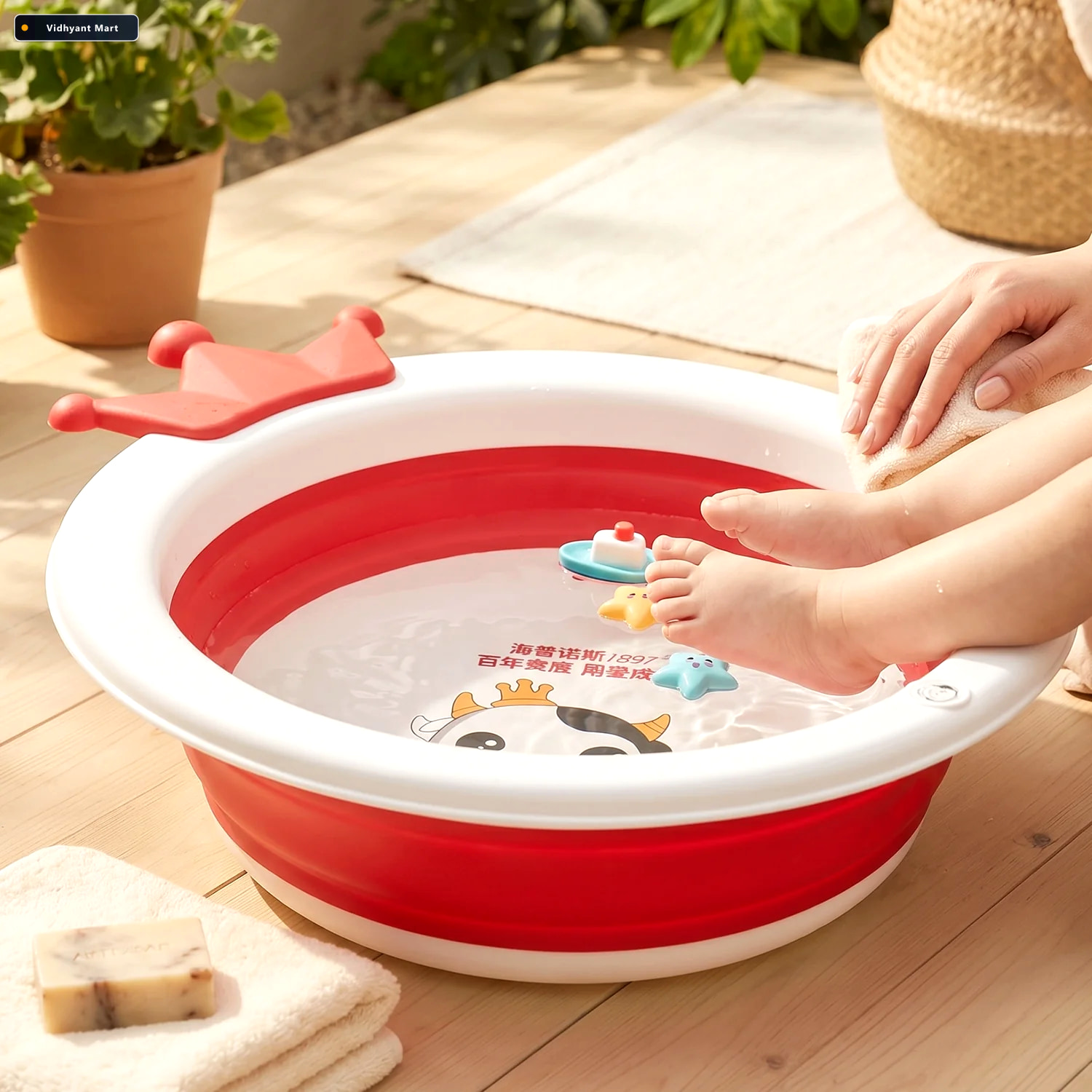 Vidhyant Mart Foldable Baby Bathtub Non Slip Portable Safe For I 1