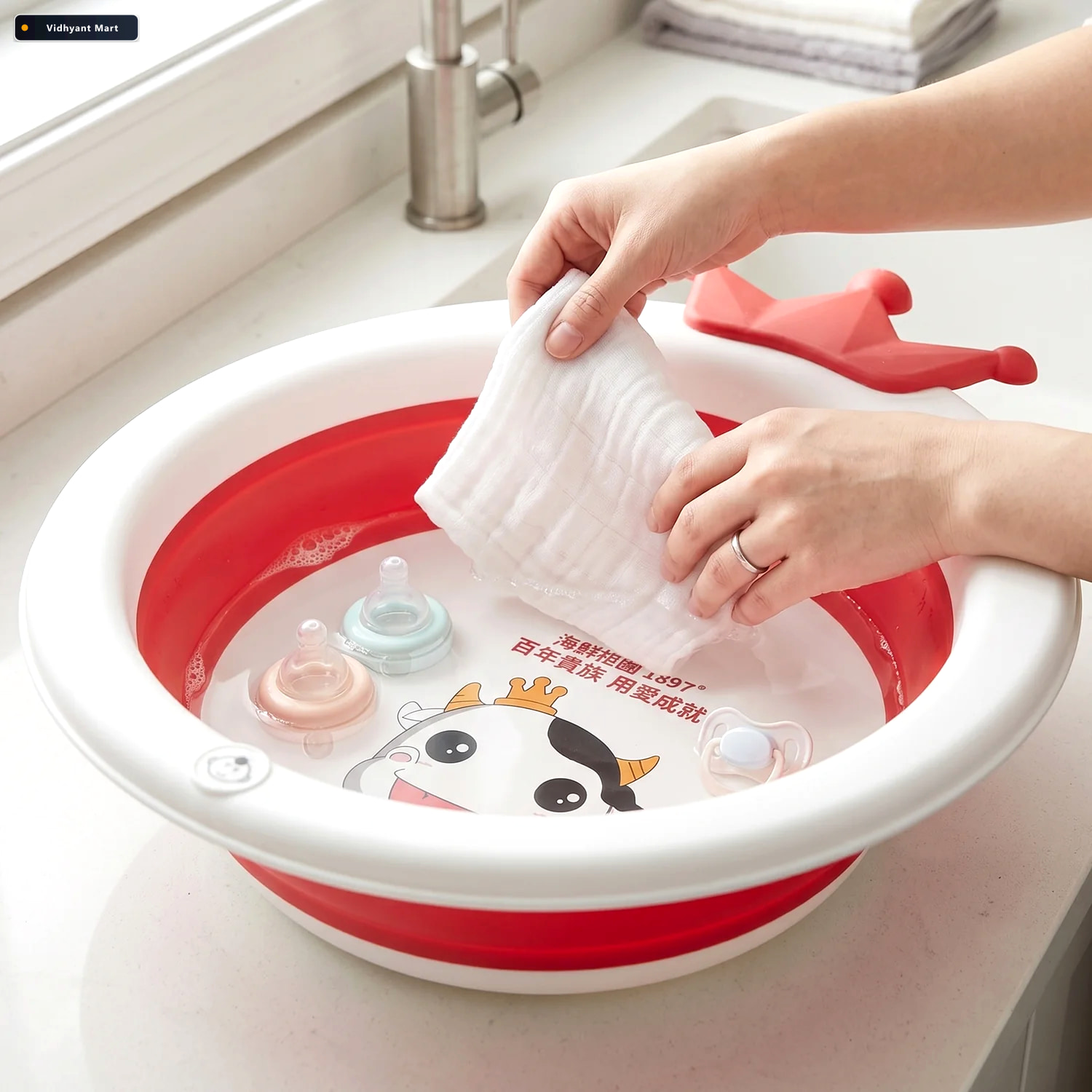 Vidhyant Mart Foldable Baby Bathtub Non Slip Portable Safe For I 3