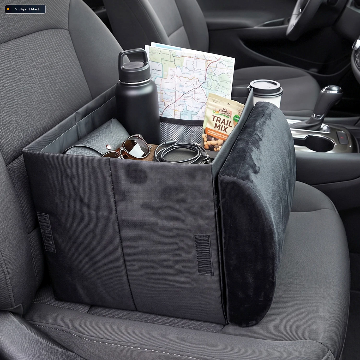Vidhyant Mart Foldable Car Organizer Box Front Seat Storage With 2