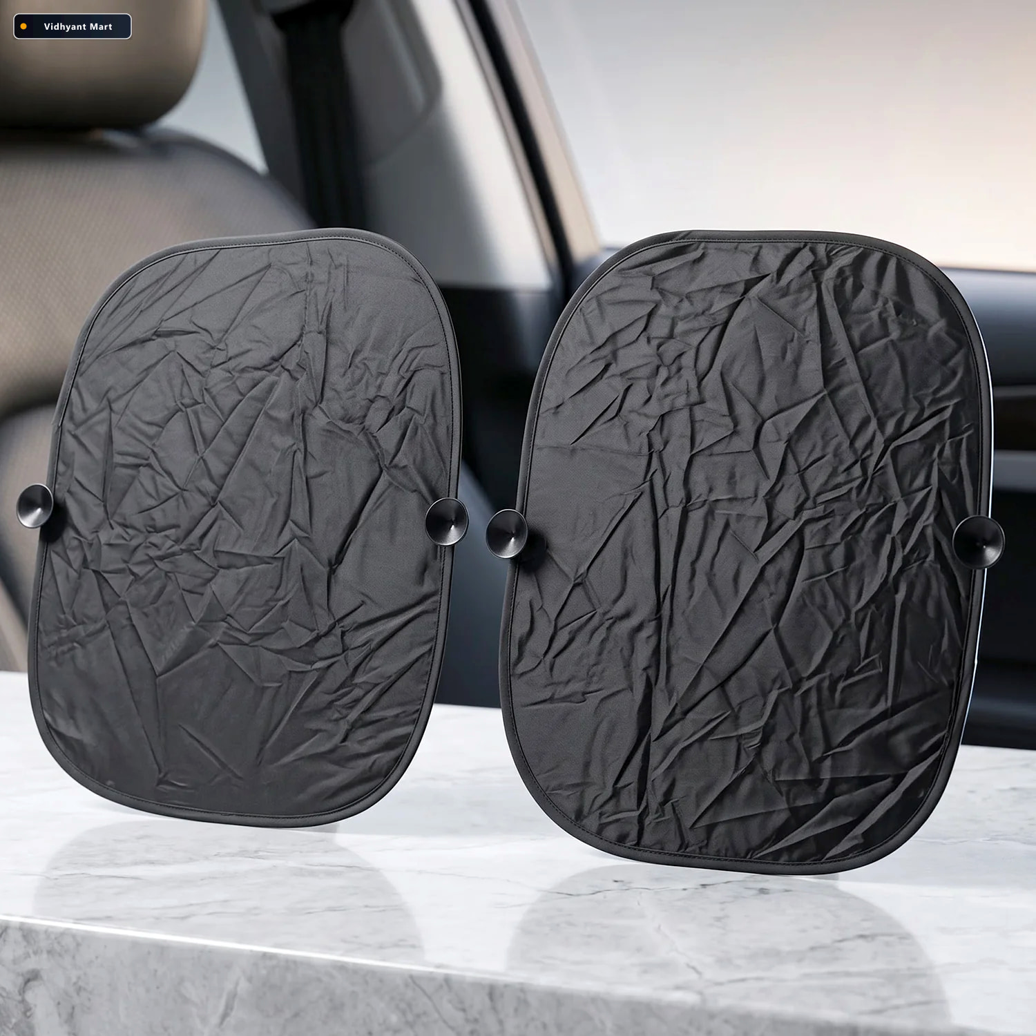 Vidhyant Mart Foldable Car Side Window Sunshade With Suction Cup 3