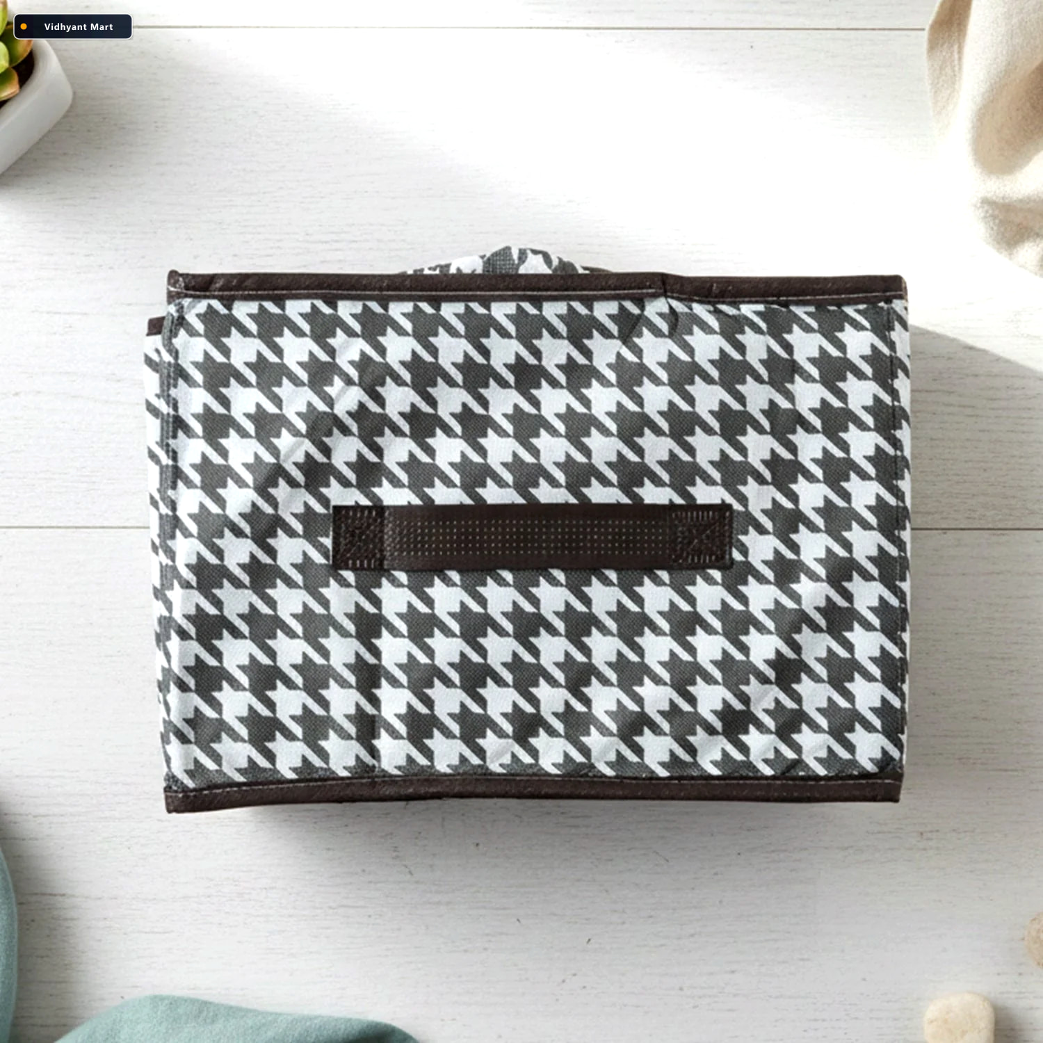 Vidhyant Mart Foldable Fabric Storage Basket Space Saving Organi 4