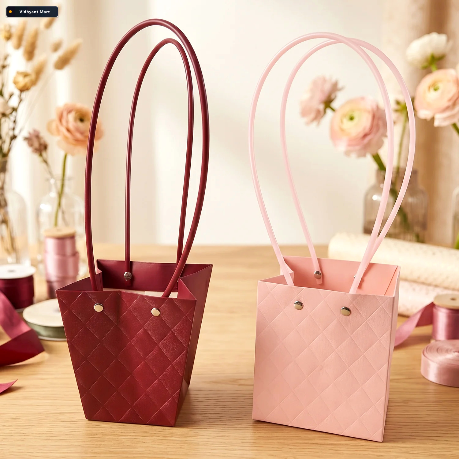 Vidhyant Mart Foldable Flower Packaging Bag Elegant Water Resist 2