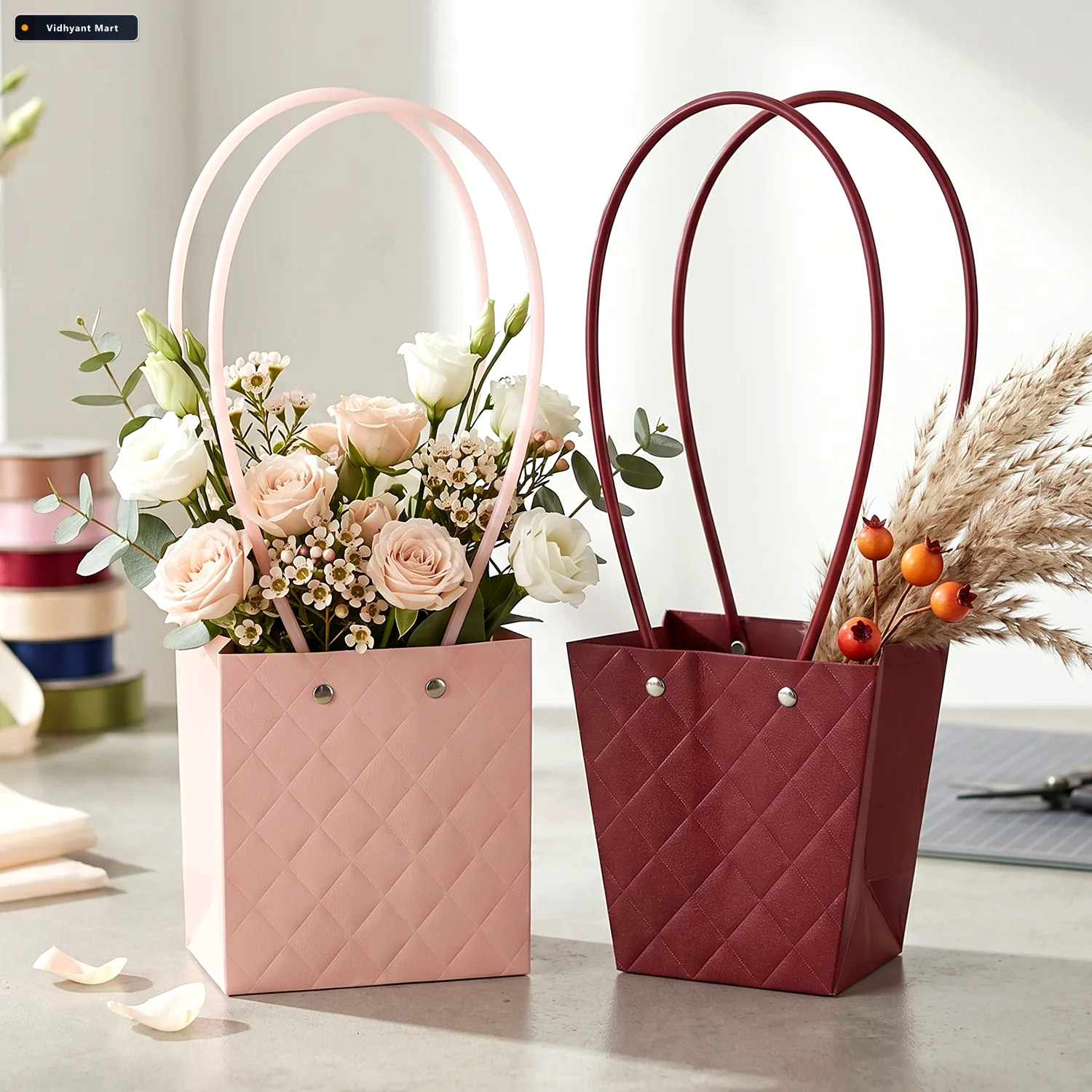 Vidhyant Mart Foldable Flower Packaging Bag Elegant Water Resist 3