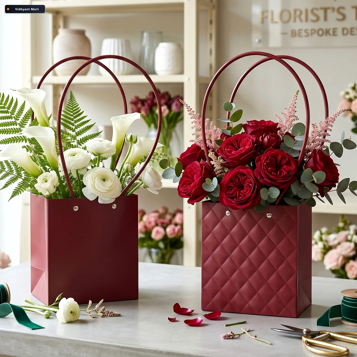 Vidhyant Mart Foldable Flower Packaging Bag Reusable And Water R 1