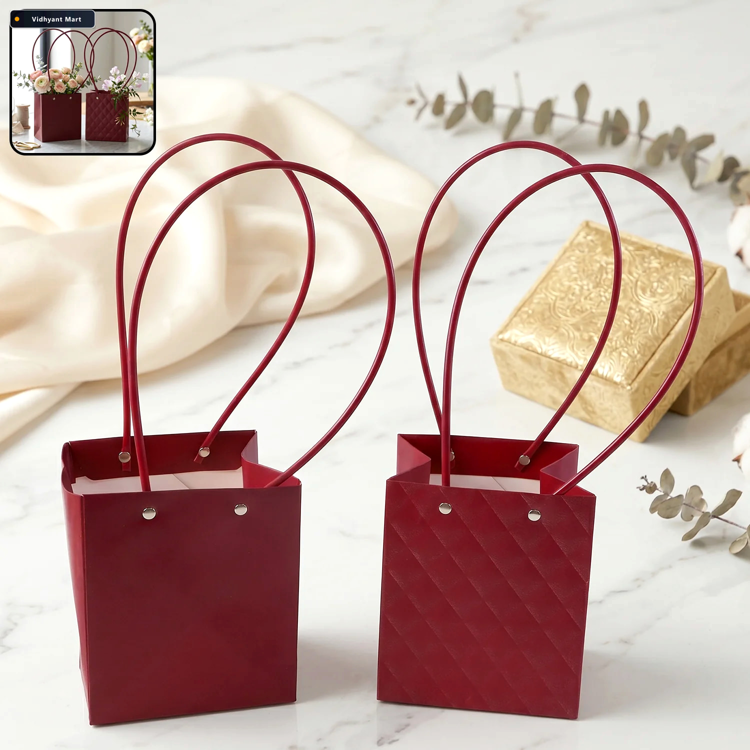 Vidhyant Mart Foldable Flower Packaging Bag Reusable And Water R 3
