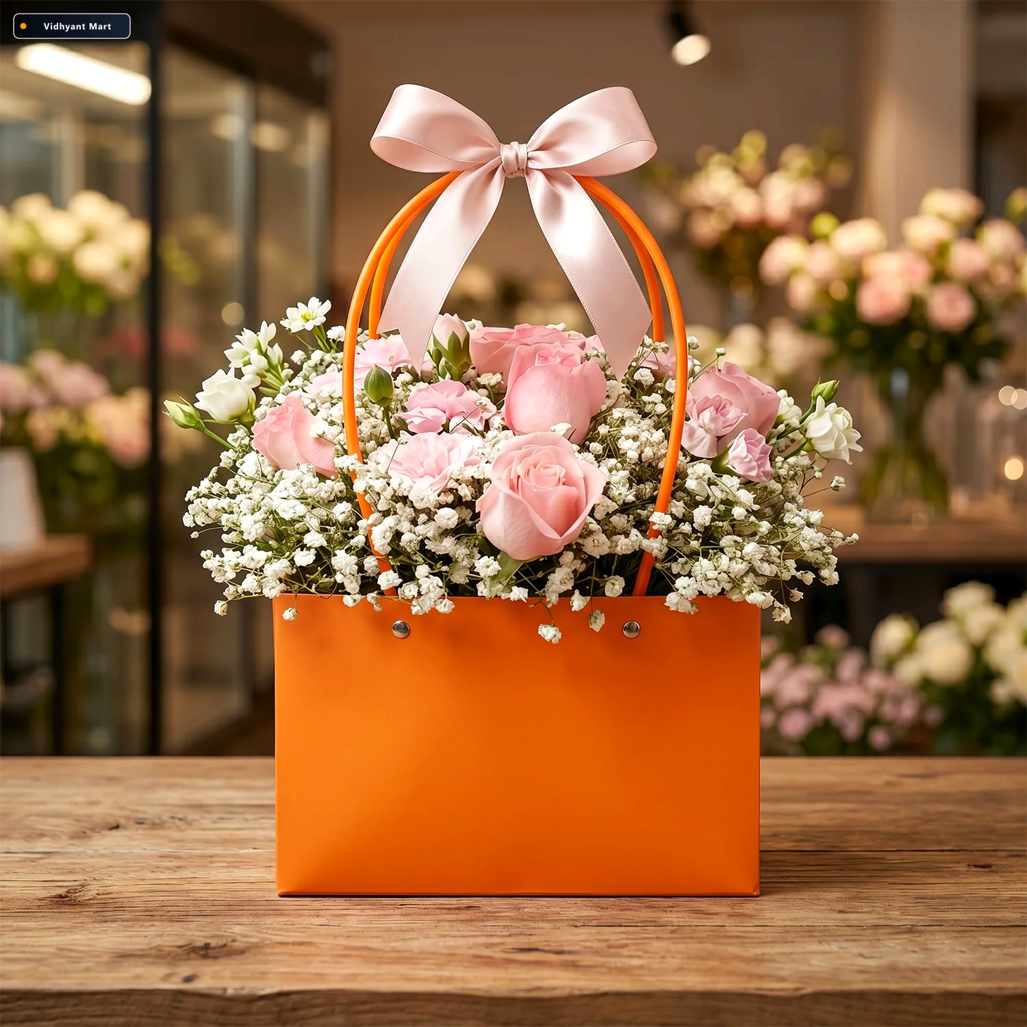 Vidhyant Mart Foldable Flower Packaging Bag Waterproof Elegant H 2