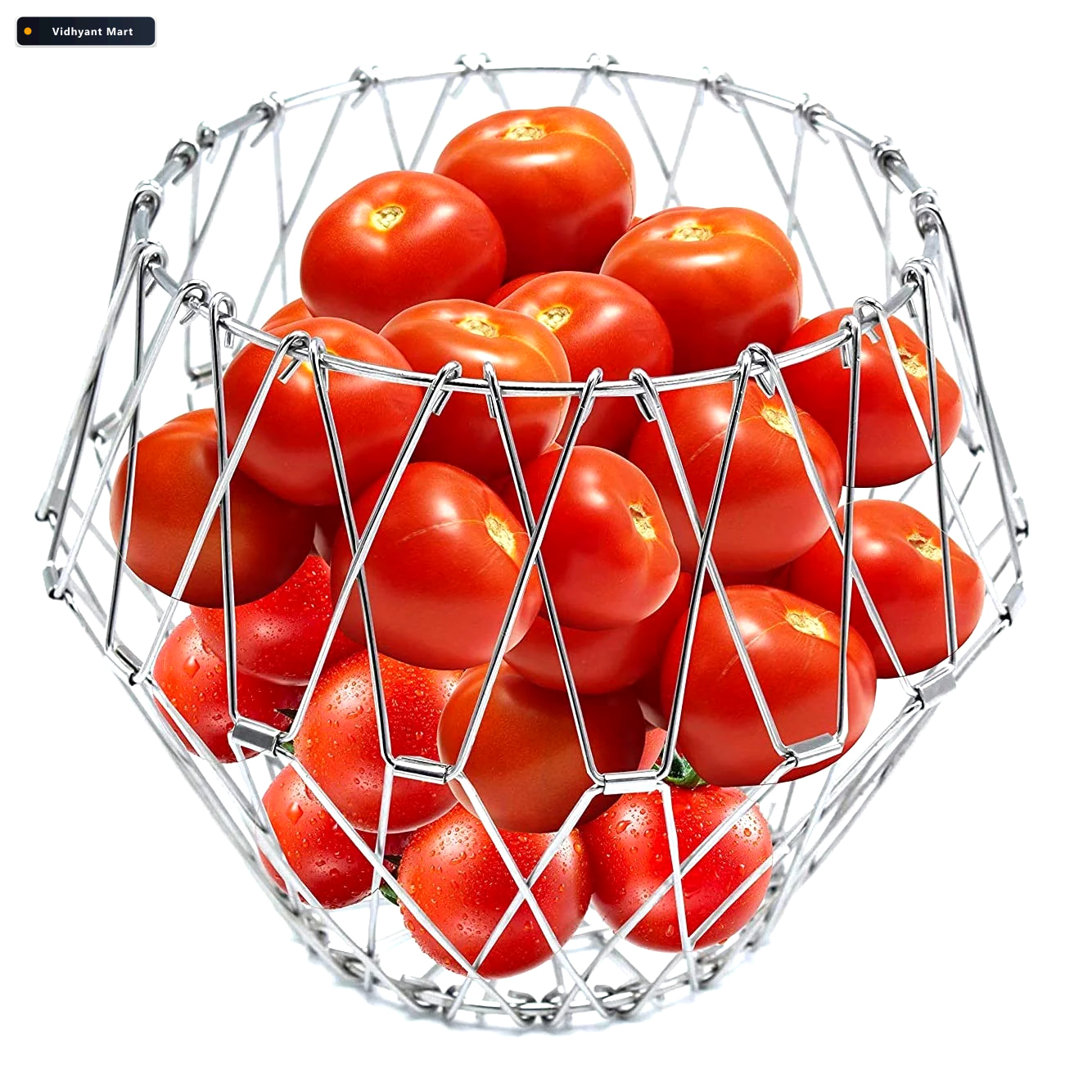 Vidhyant Mart Foldable Fruit Basket Multipurpose Stainless Steel 1