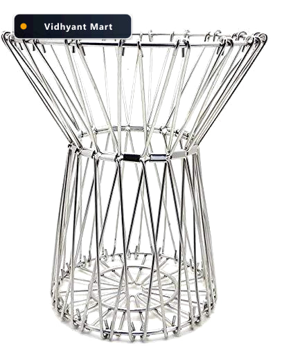 Vidhyant Mart Foldable Fruit Basket Multipurpose Stainless Steel 4