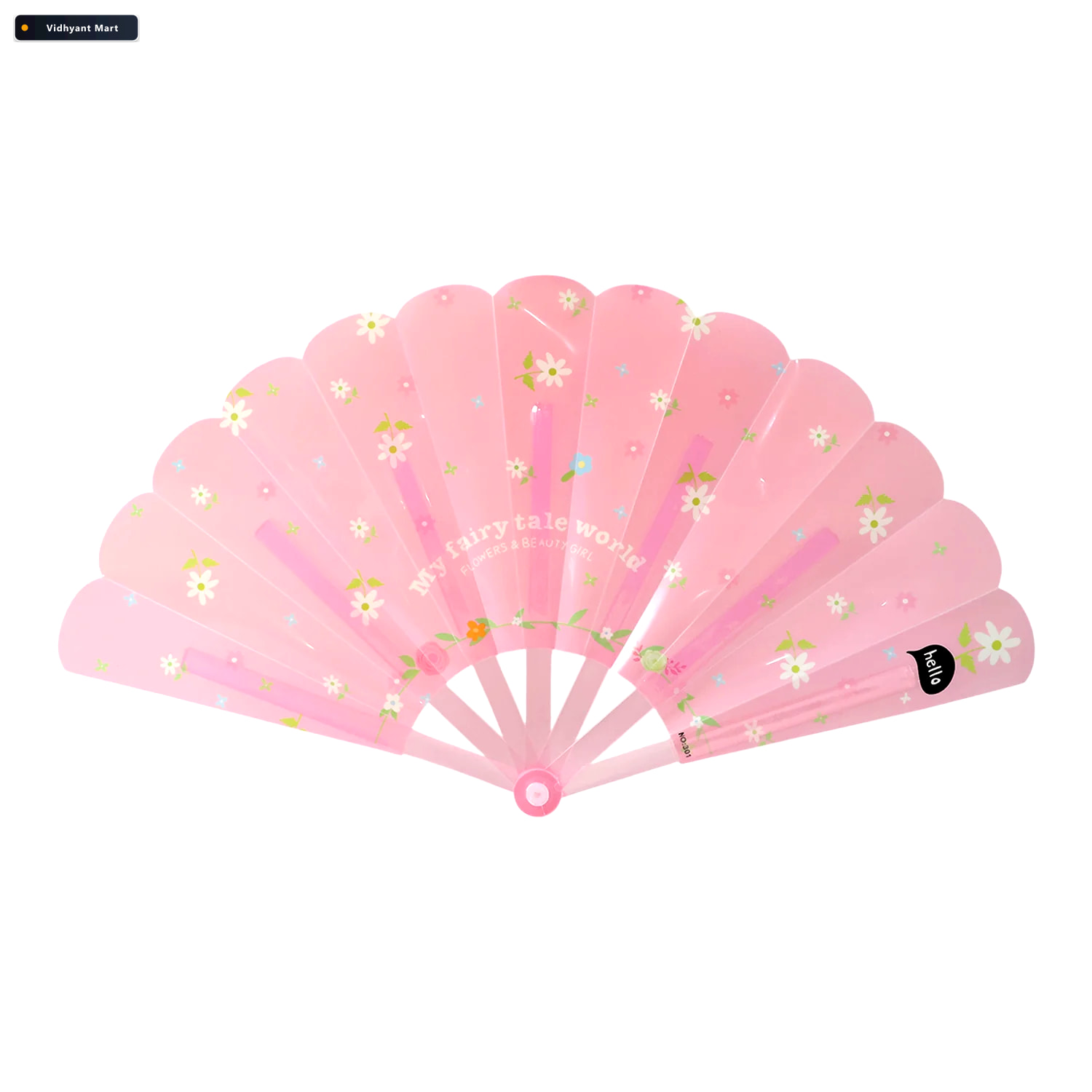 Vidhyant Mart Foldable Hand Fan Lightweight Floral Print For Por 4