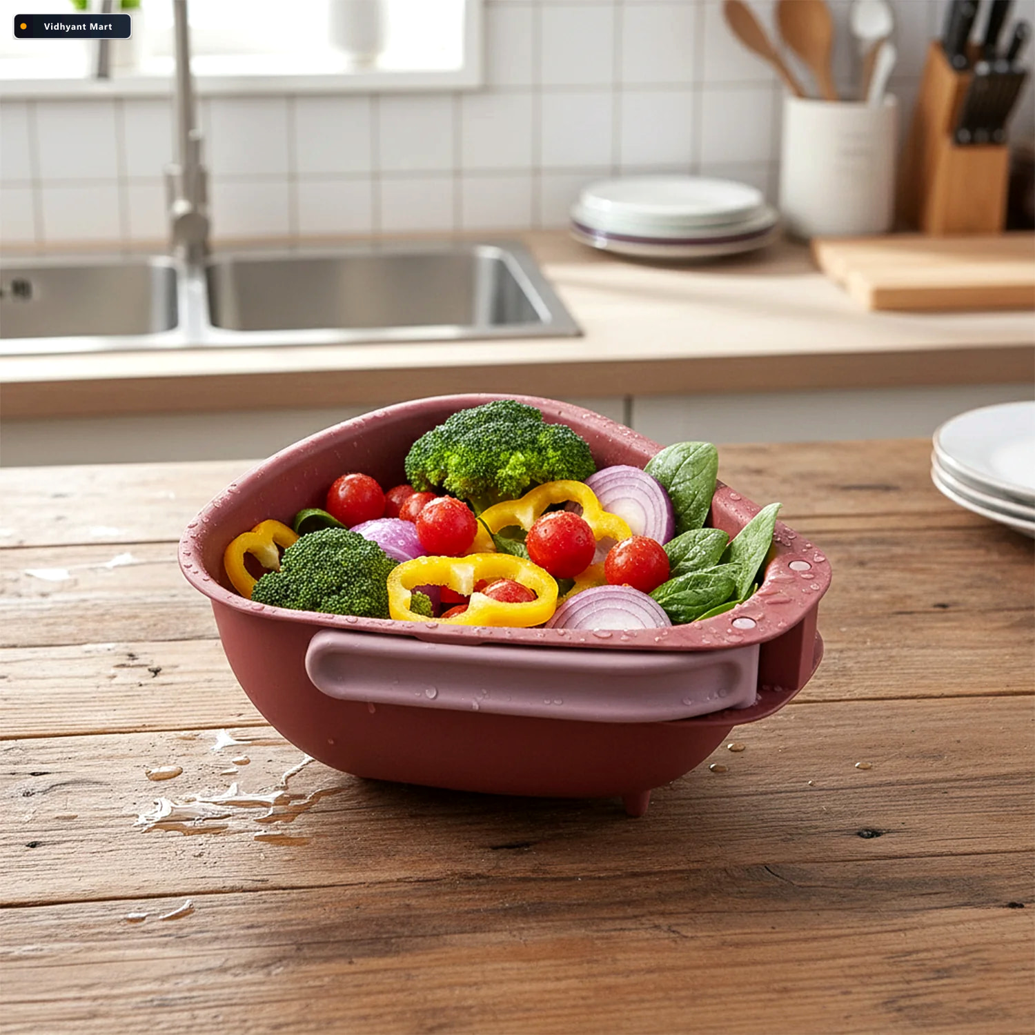 Vidhyant Mart Foldable Kitchen Colander Space Saving With Drain 3