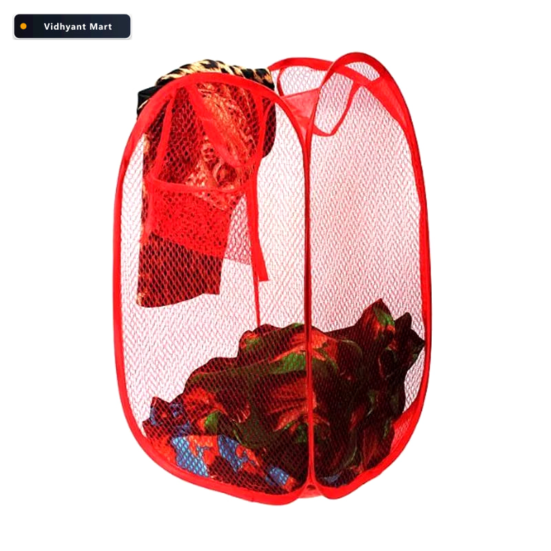 Vidhyant Mart Foldable Laundry Hamper Ventilated Mesh Storage Or 3