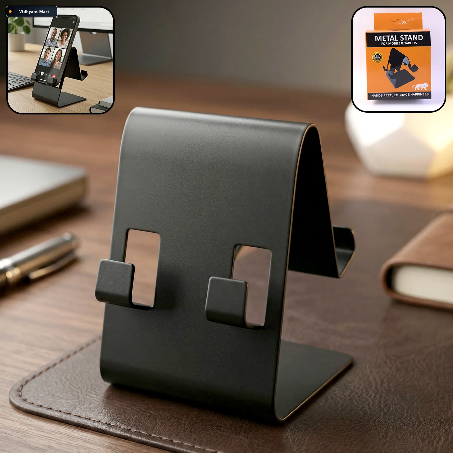 Vidhyant Mart Foldable Metal Mobile Tablet Stand Sturdy And Port 1