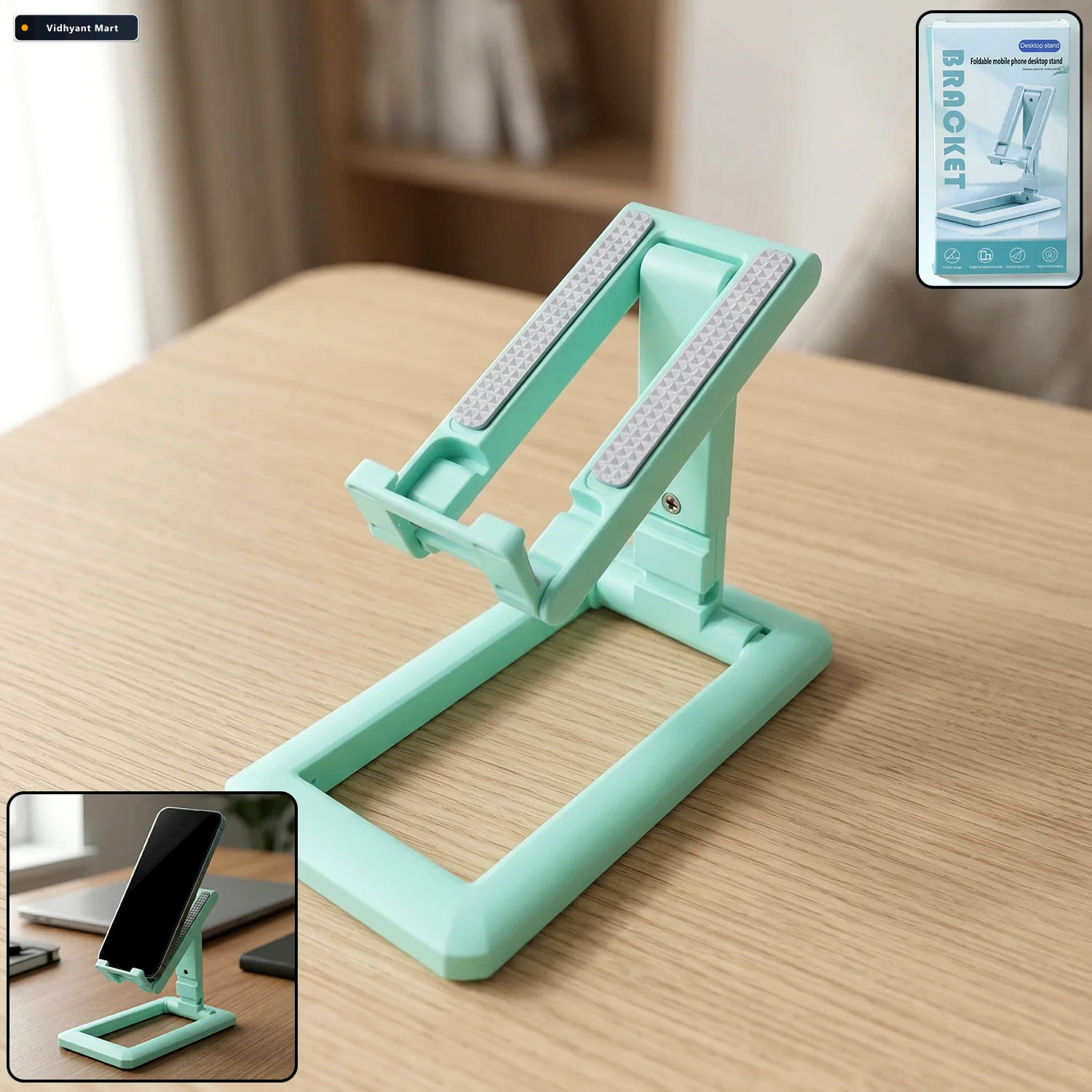 Vidhyant Mart Foldable Mobile Phone Stand Adjustable Non Slip Fo 2