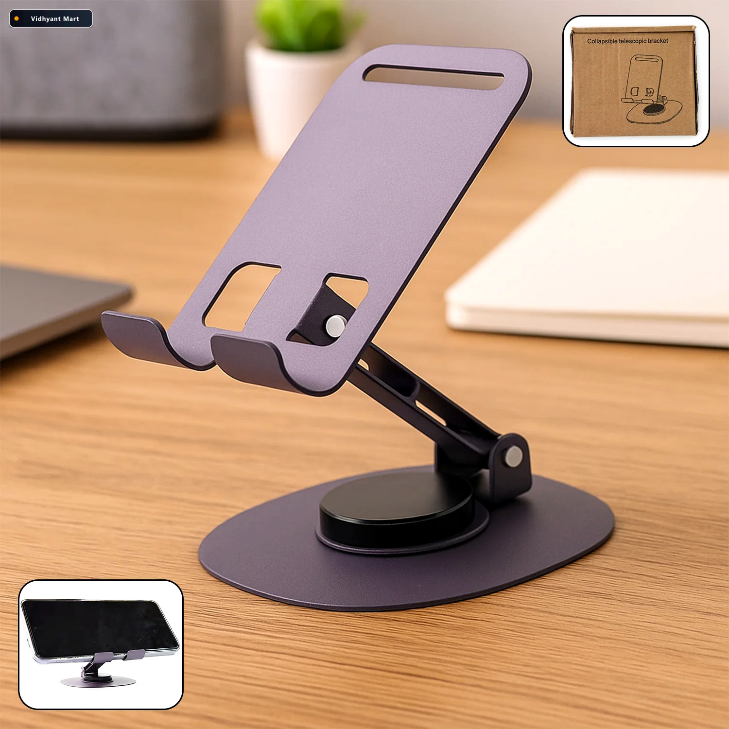Vidhyant Mart Foldable Mobile Stand 360 Rotatable Adjustable Deo 1