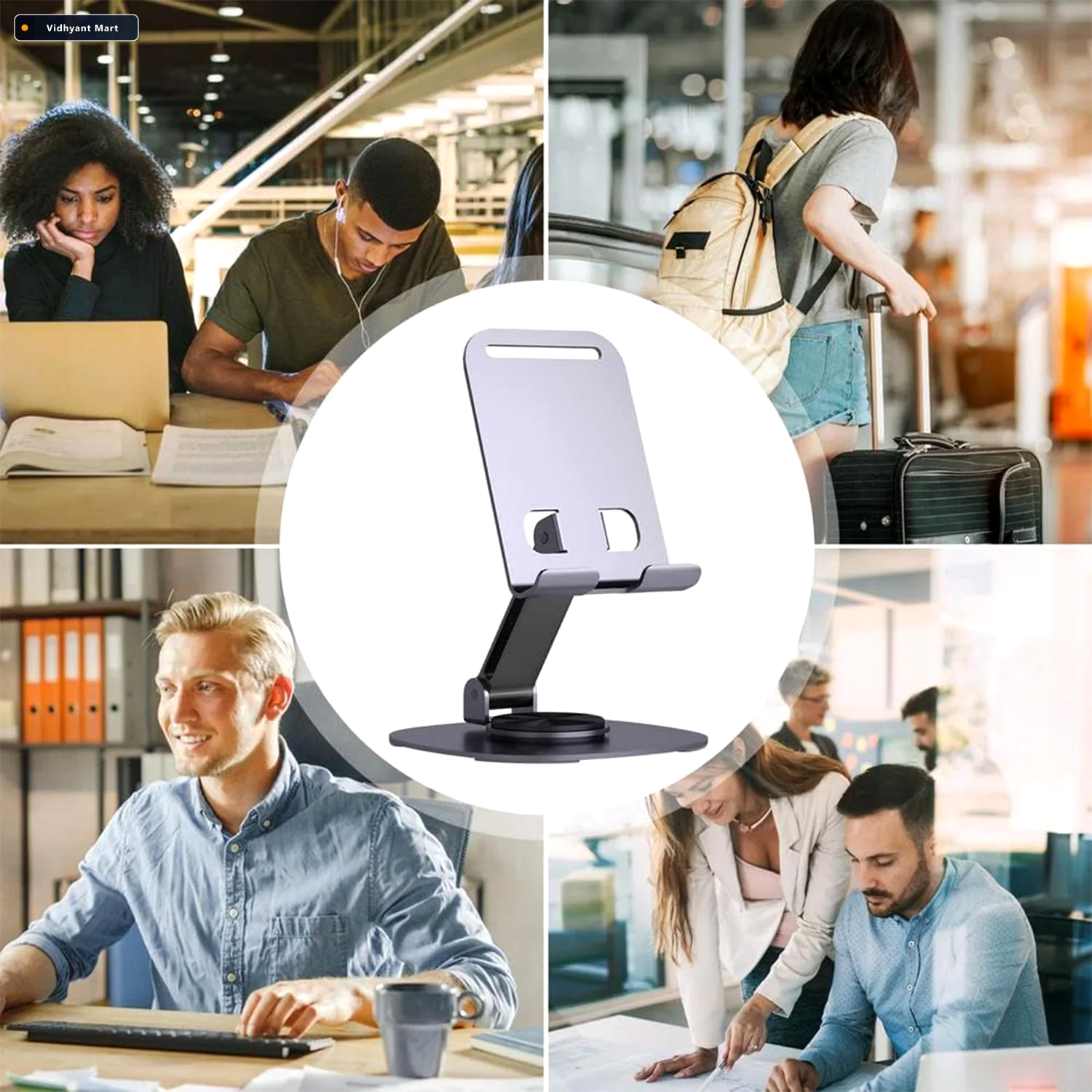 Vidhyant Mart Foldable Mobile Stand 360 Rotatable Adjustable Deo 3
