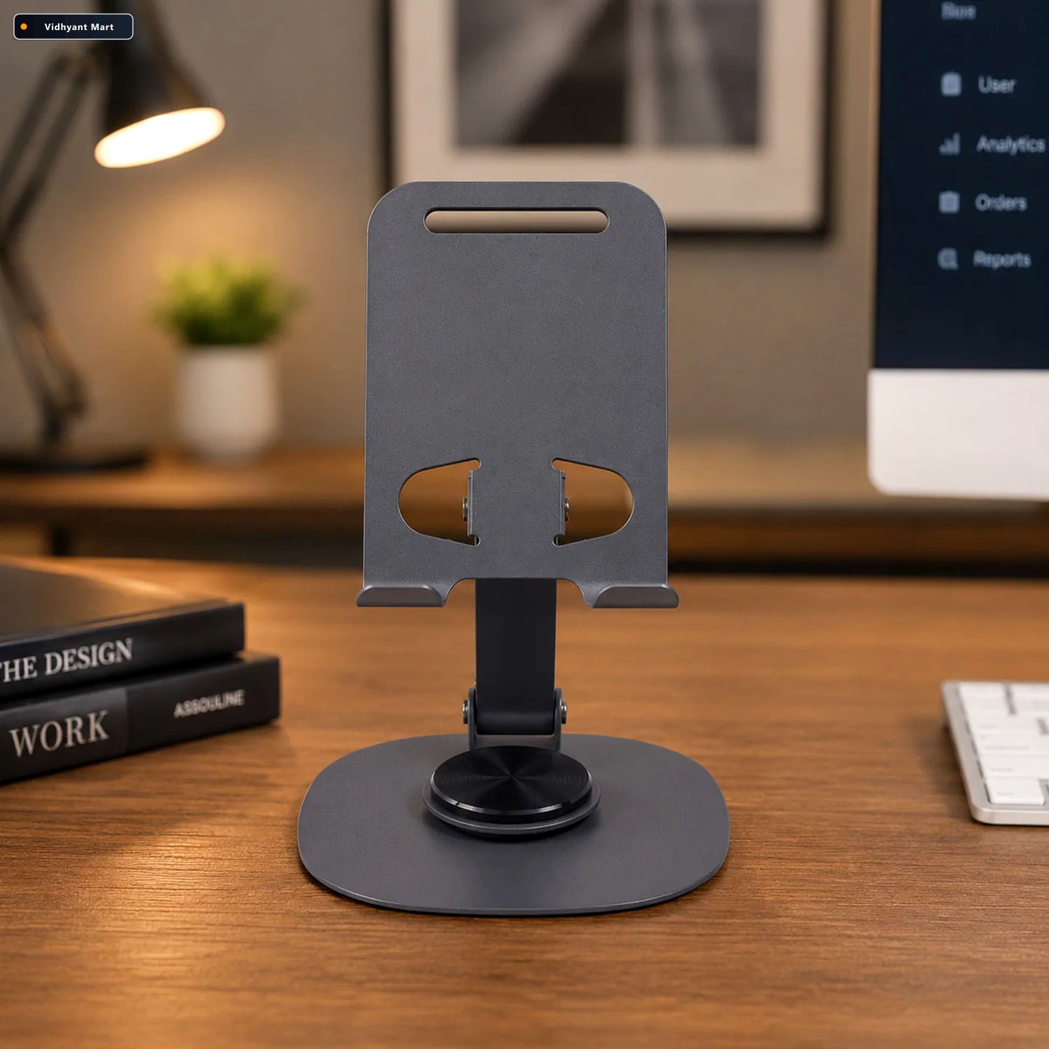 Vidhyant Mart Foldable Mobile Stand 360 Rotatable Portable Metal 4