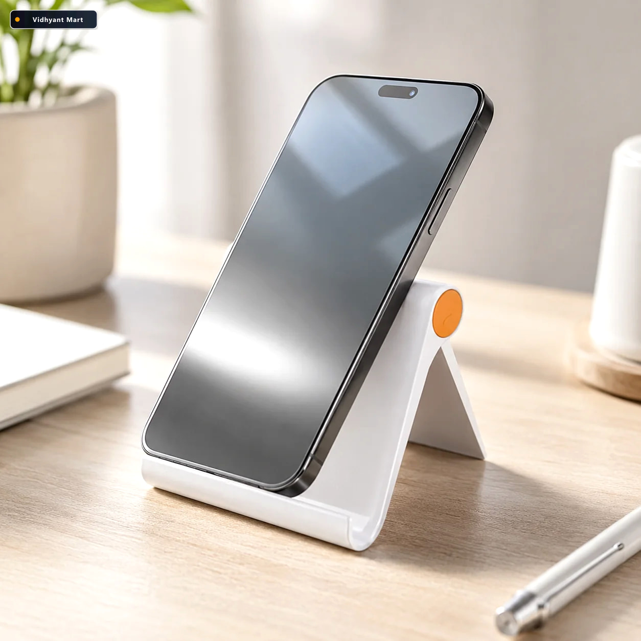 Vidhyant Mart Foldable Mobile Stand Slim Portable Desktop Phone 1