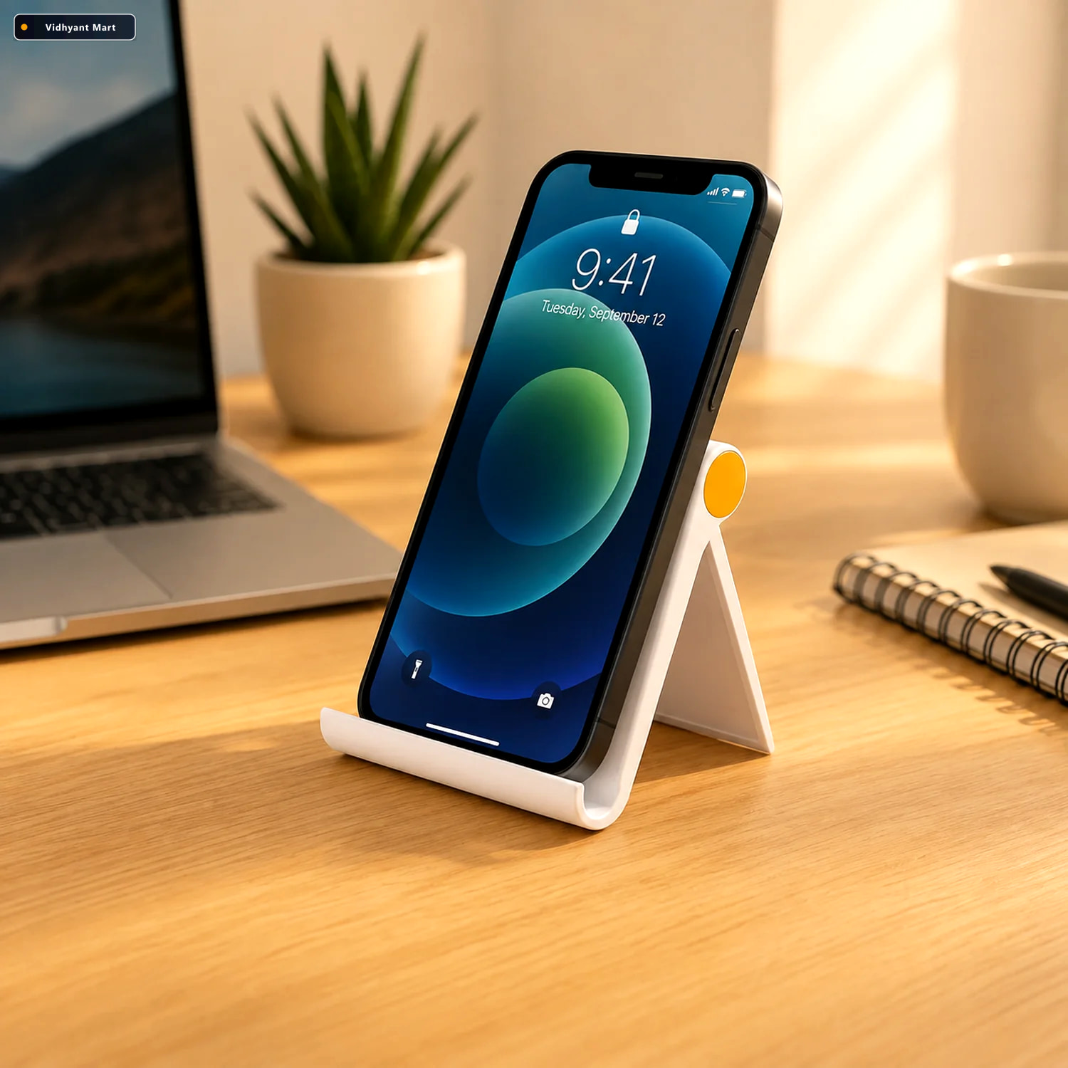 Vidhyant Mart Foldable Mobile Stand Slim Portable Desktop Phone 2
