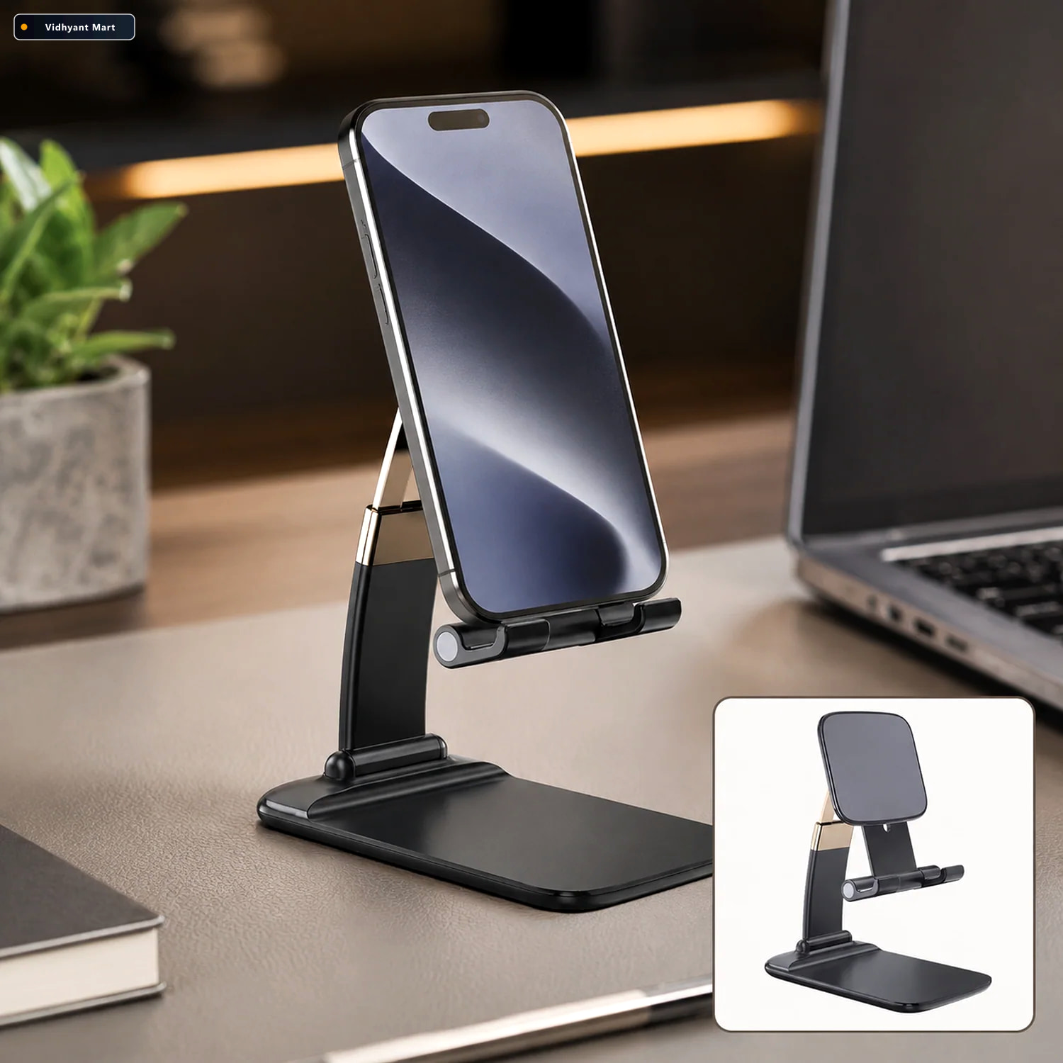 Vidhyant Mart Foldable Phone Holder Adjustable Desk Stand For Mo 1