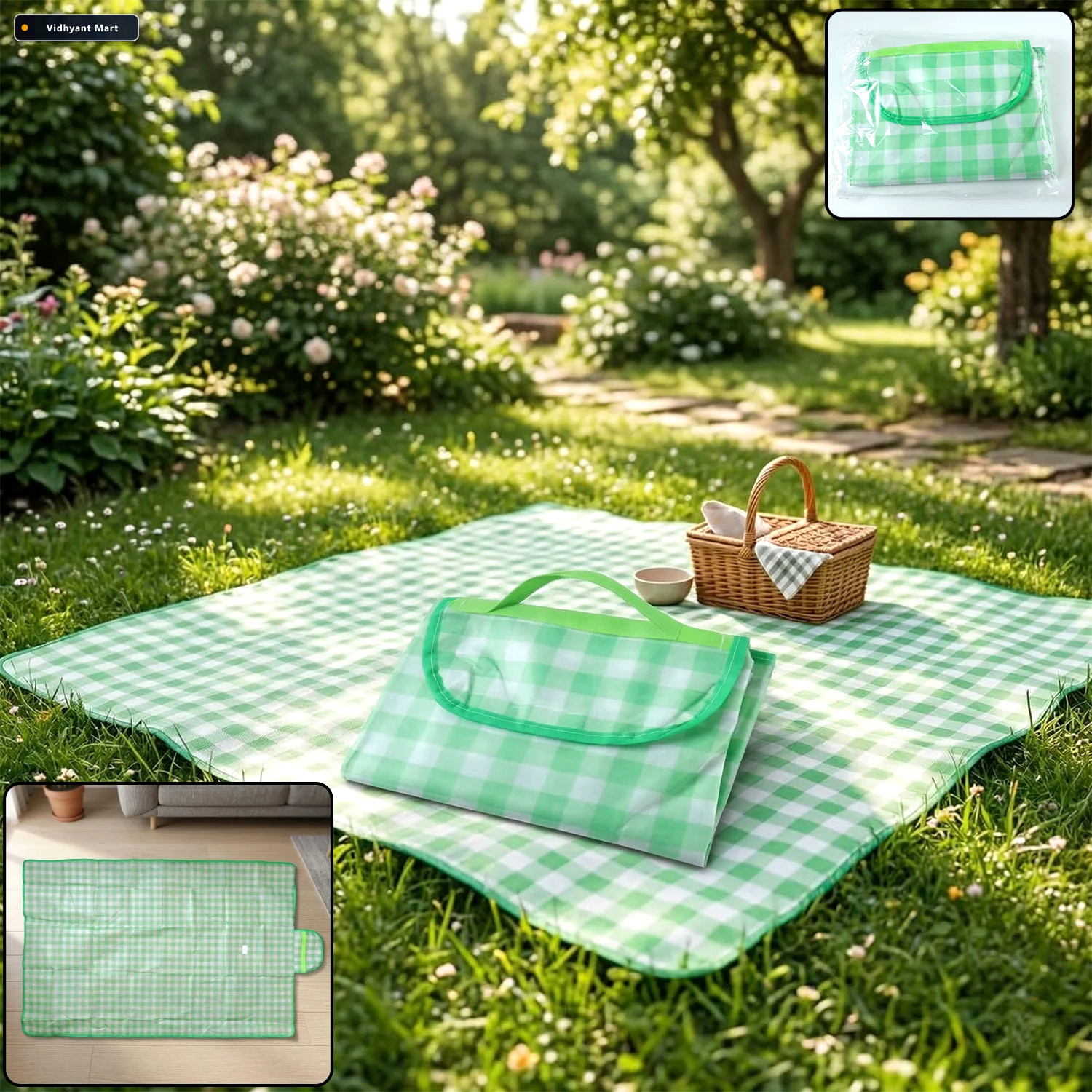 Vidhyant Mart Foldable Picnic Mat Portable Waterproof Easy To Ca 1
