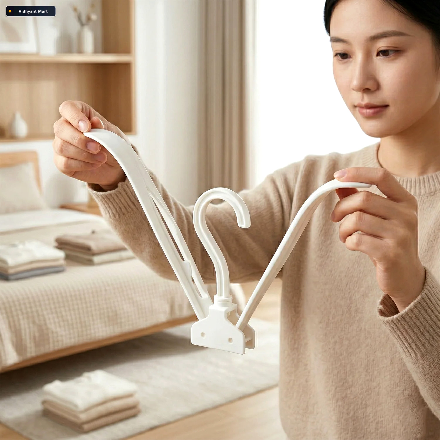 Vidhyant Mart Foldable Plastic Clothes Hanger Space Saving Trave 4