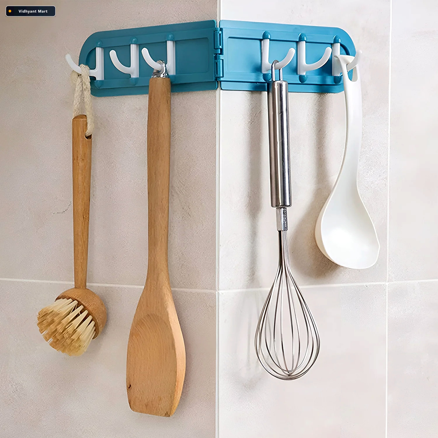 Vidhyant Mart Foldable Rotating Wall Mounted Hook Rack Space Sav 2