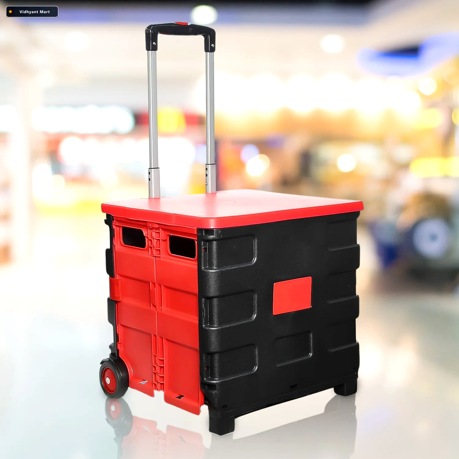 Vidhyant Mart Foldable Shopping Trolley Portable Grocery Travel 1