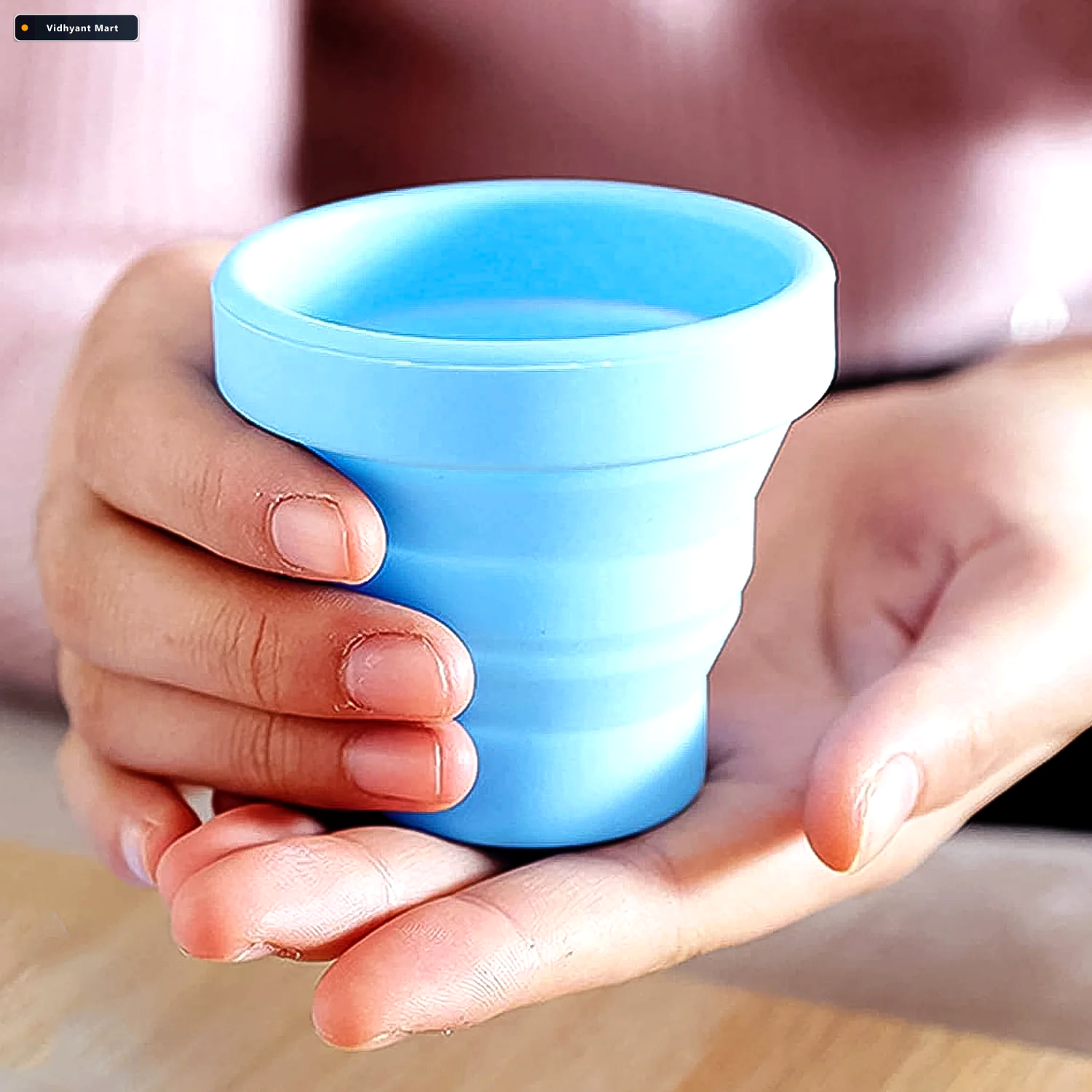 Vidhyant Mart Foldable Silicone Travel Mug Leakproof Bpa Free Hy 1