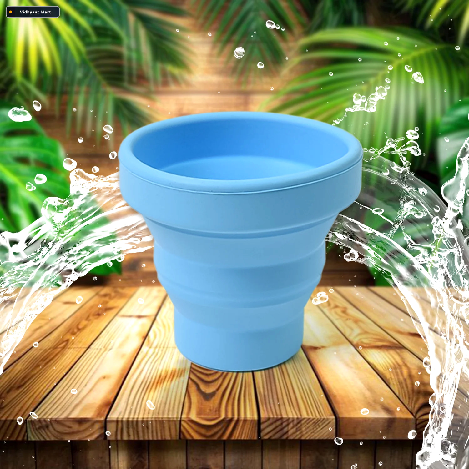 Vidhyant Mart Foldable Silicone Travel Mug Leakproof Bpa Free Hy 2