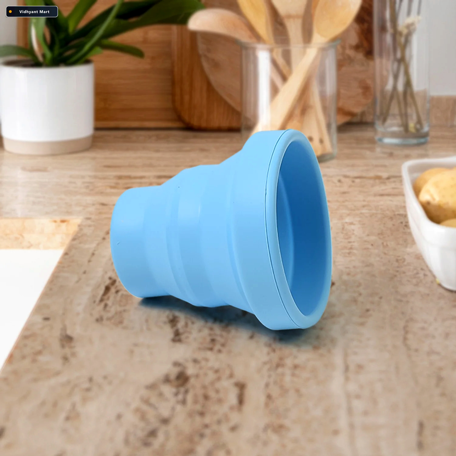 Vidhyant Mart Foldable Silicone Travel Mug Leakproof Bpa Free Hy 3