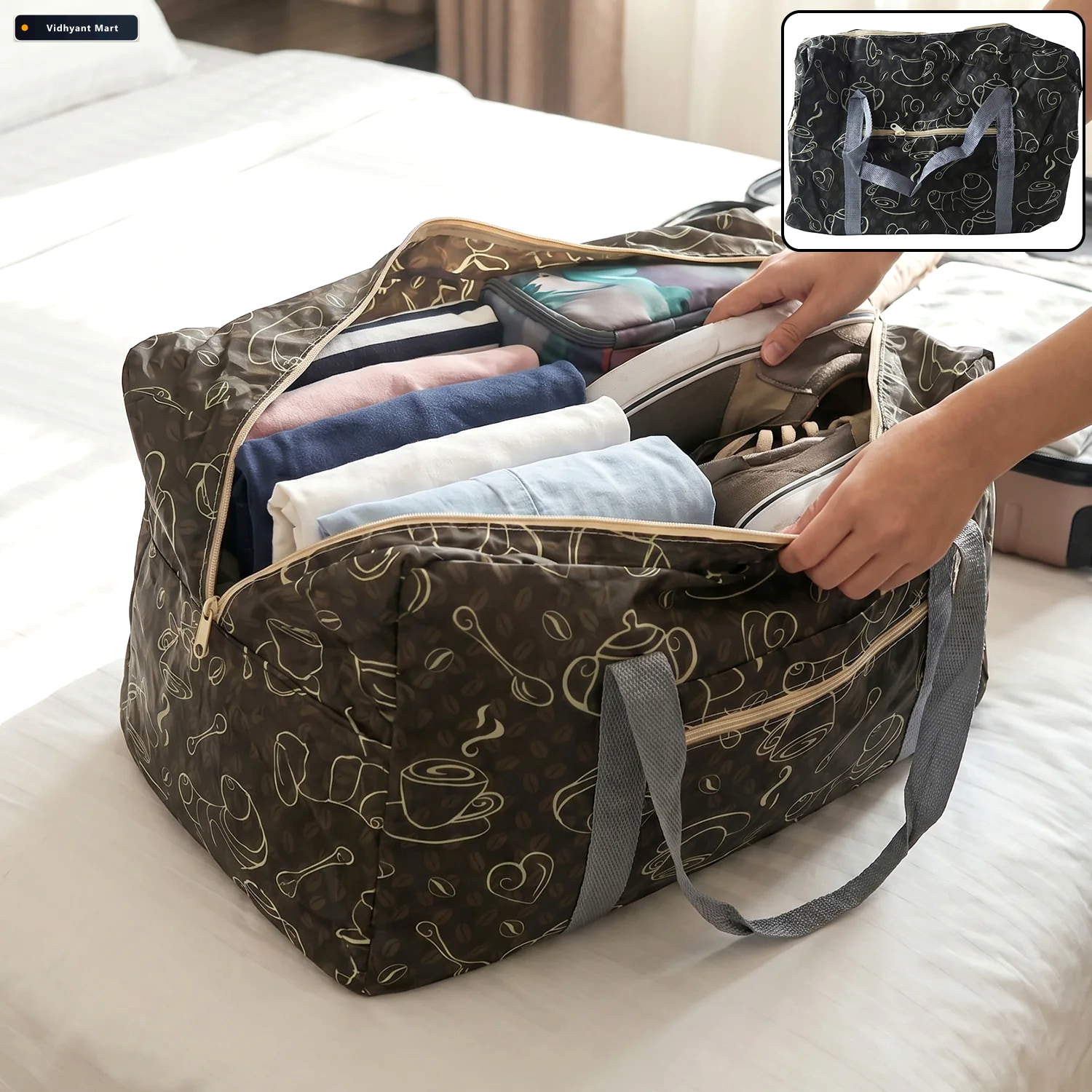 Vidhyant Mart Foldable Storage Bag 45x30cm Multipurpose Travel O 1