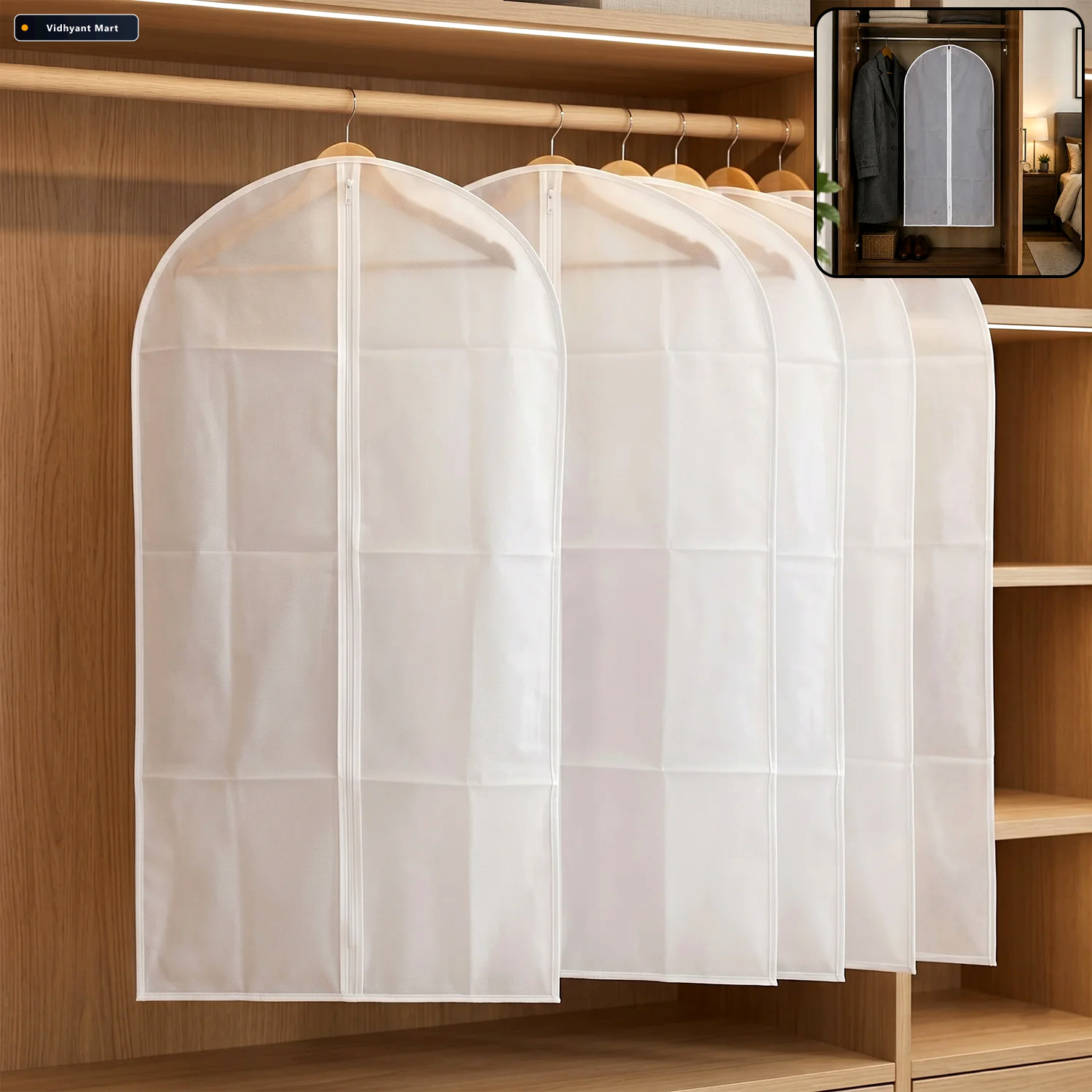 Vidhyant Mart Foldable Suit Cover Space Saving Non Woven Clothes 1