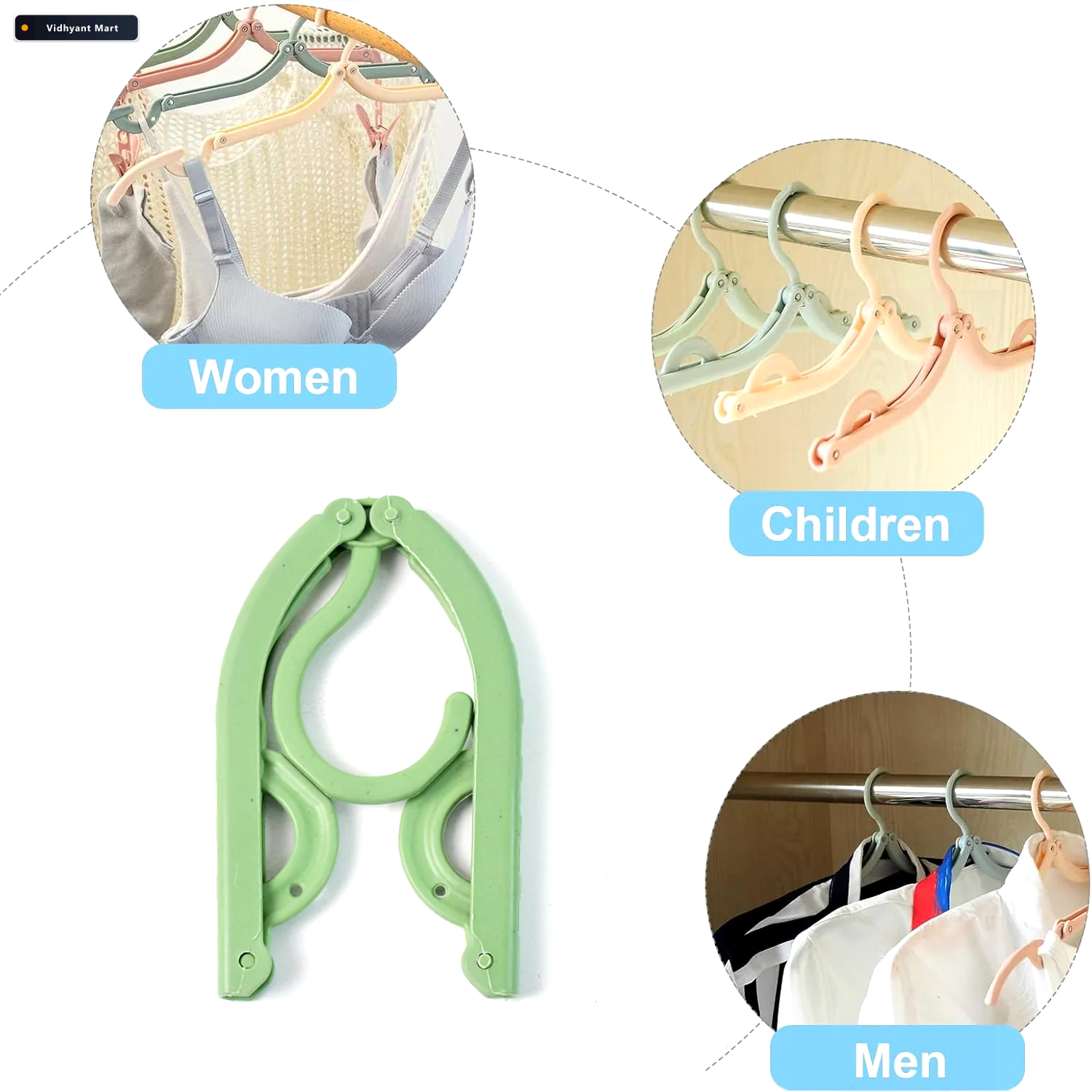 Vidhyant Mart Foldable Travel Hanger Lightweight Durable Abs For 3