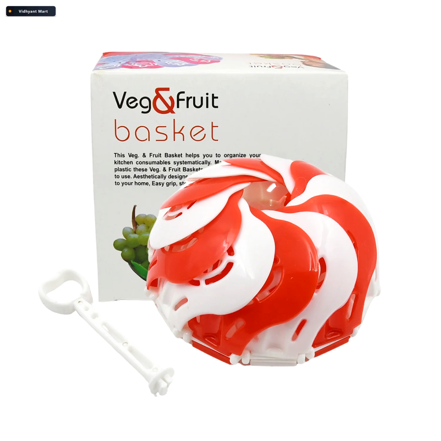 Vidhyant Mart Folding Fruit Basket Lotus Shape Space Saving Tidy 4