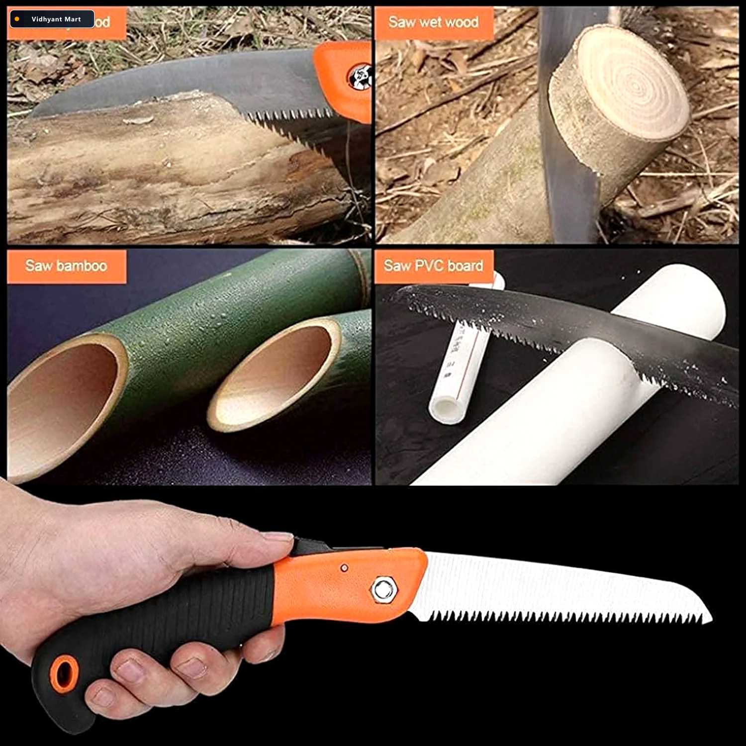Vidhyant Mart Folding Garden Hand Saw Heavy Duty With Ergonomic 3