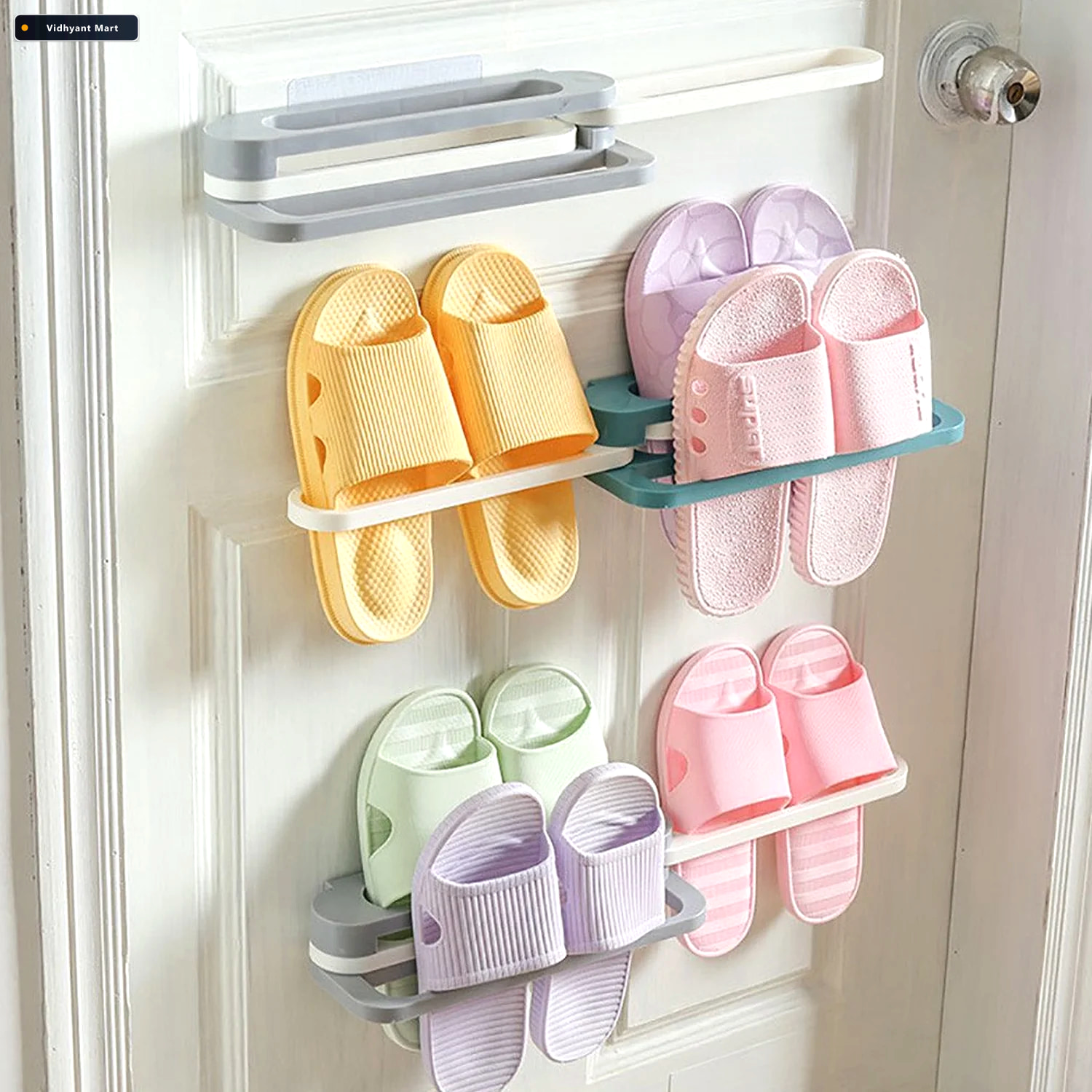 Vidhyant Mart Folding Shoe Rack Space Saving Slipper Organizer F 2
