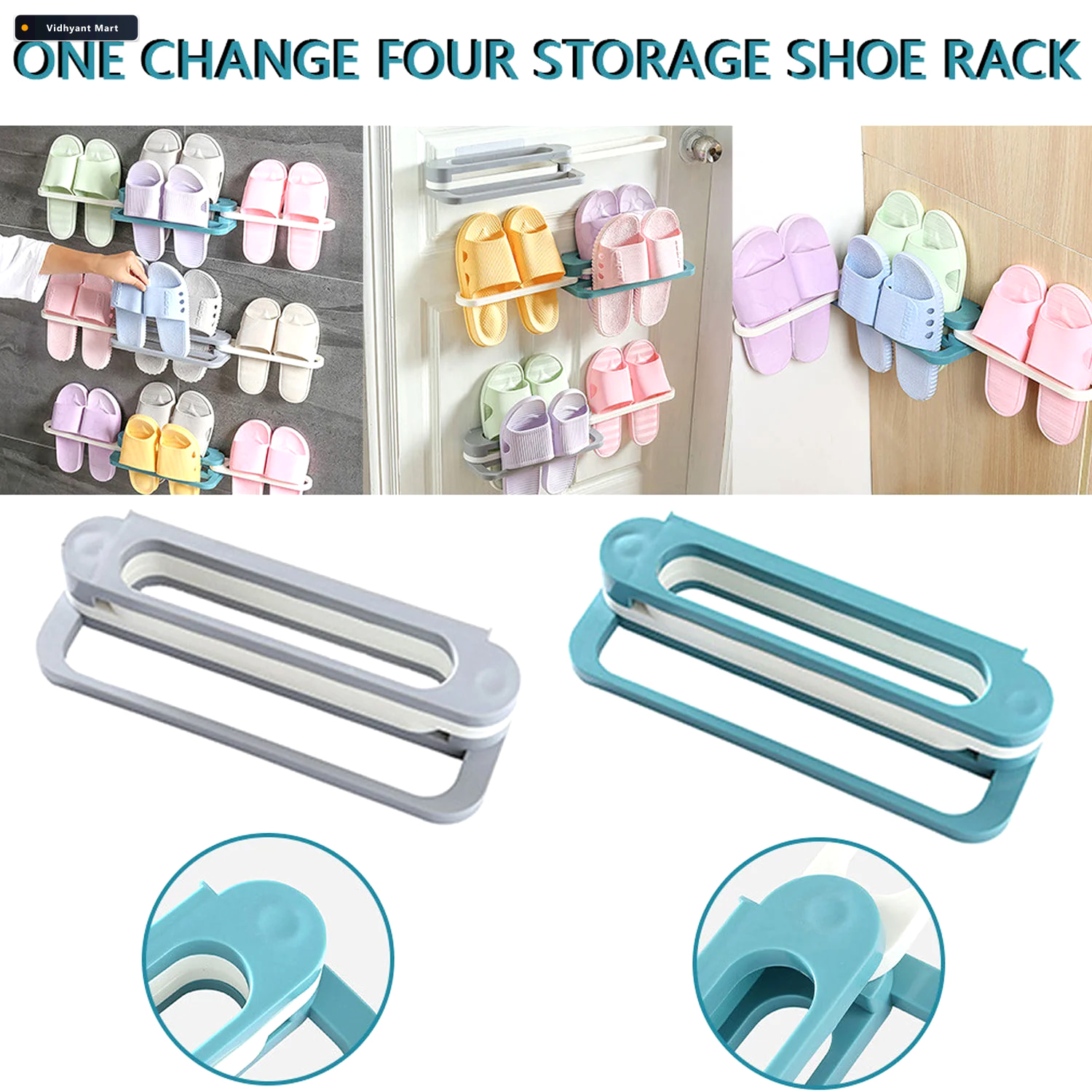 Vidhyant Mart Folding Shoe Rack Space Saving Slipper Organizer F 3