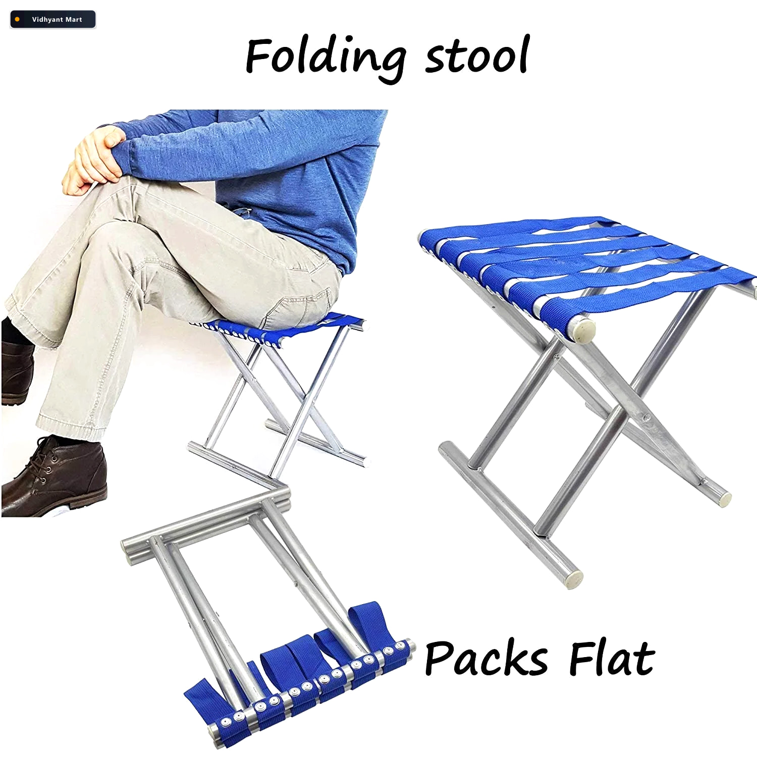 Vidhyant Mart Folding Travel Stool Portable Lightweight Trekola 4