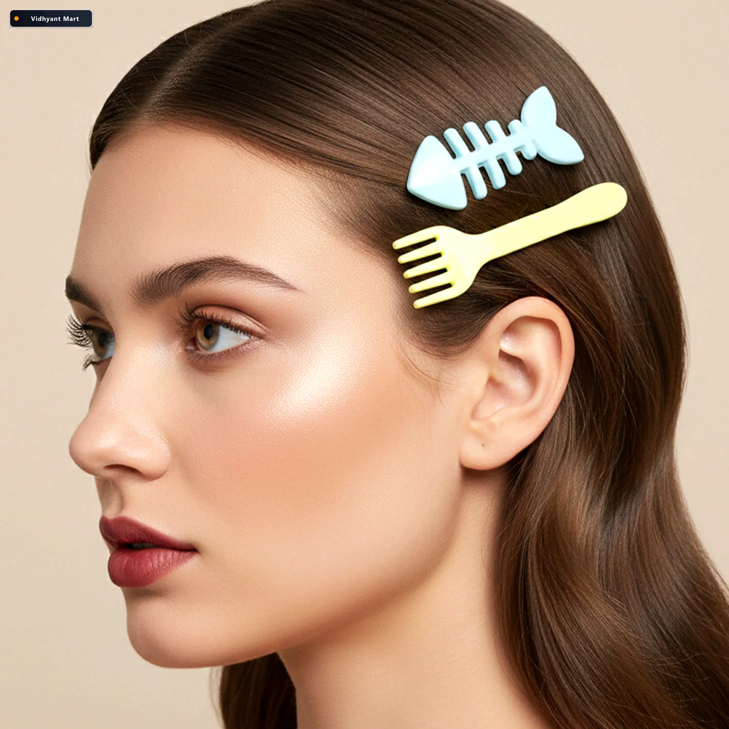 Vidhyant Mart Food Shape Hair Clip Set Cute 4 Piece Stylish Acce 2