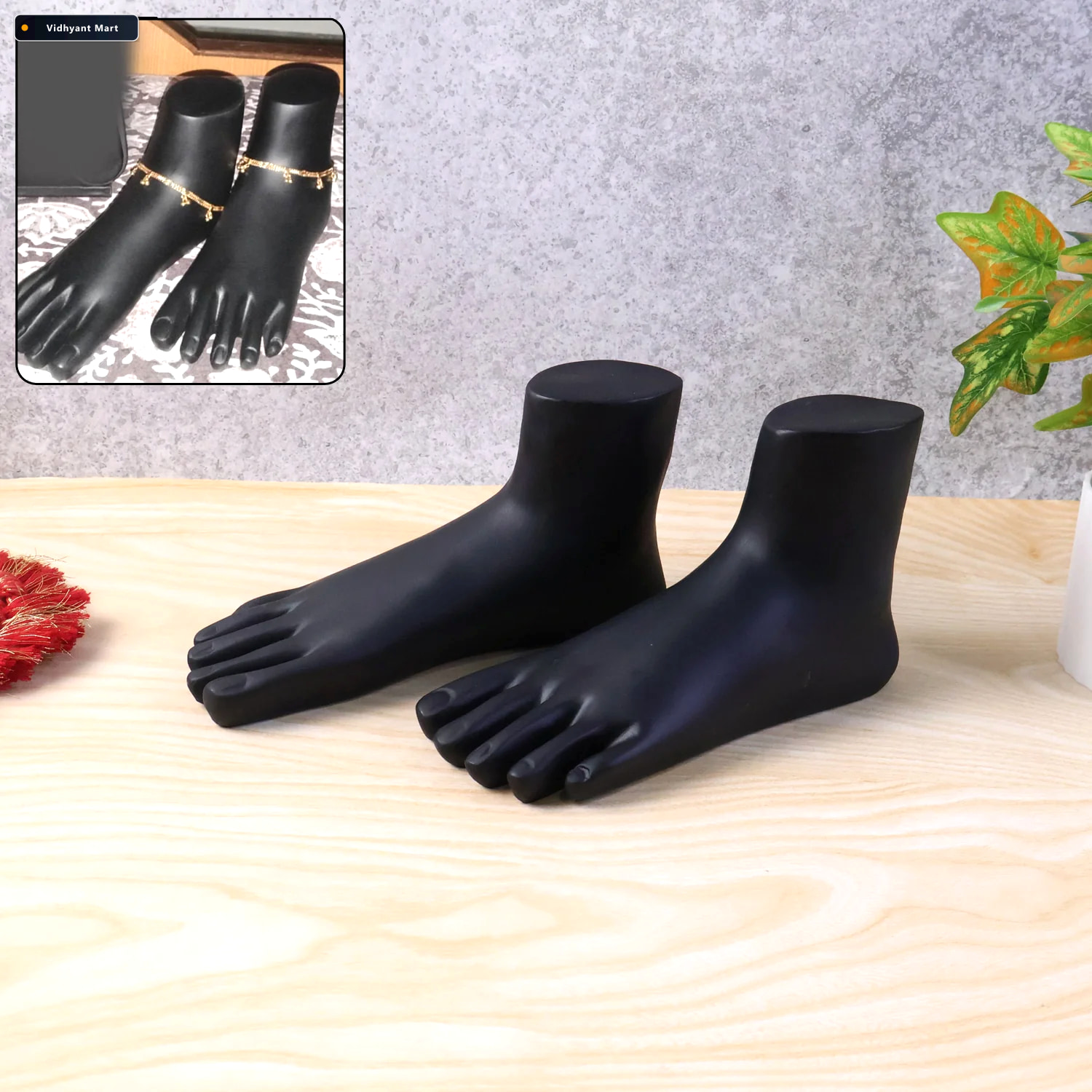 Vidhyant Mart Foot Mannequin Display Stand Pair Premium Black Fo 2
