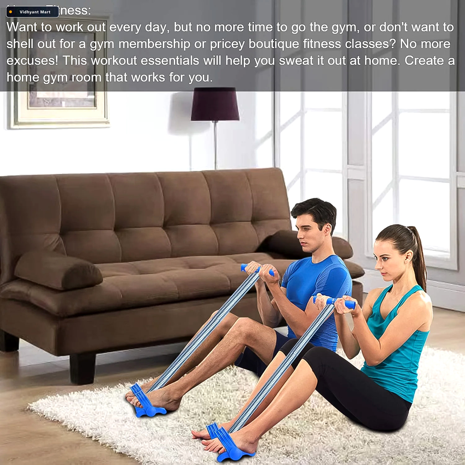 Vidhyant Mart Foot Pedal Resistance Band Full Body Home Workout 2