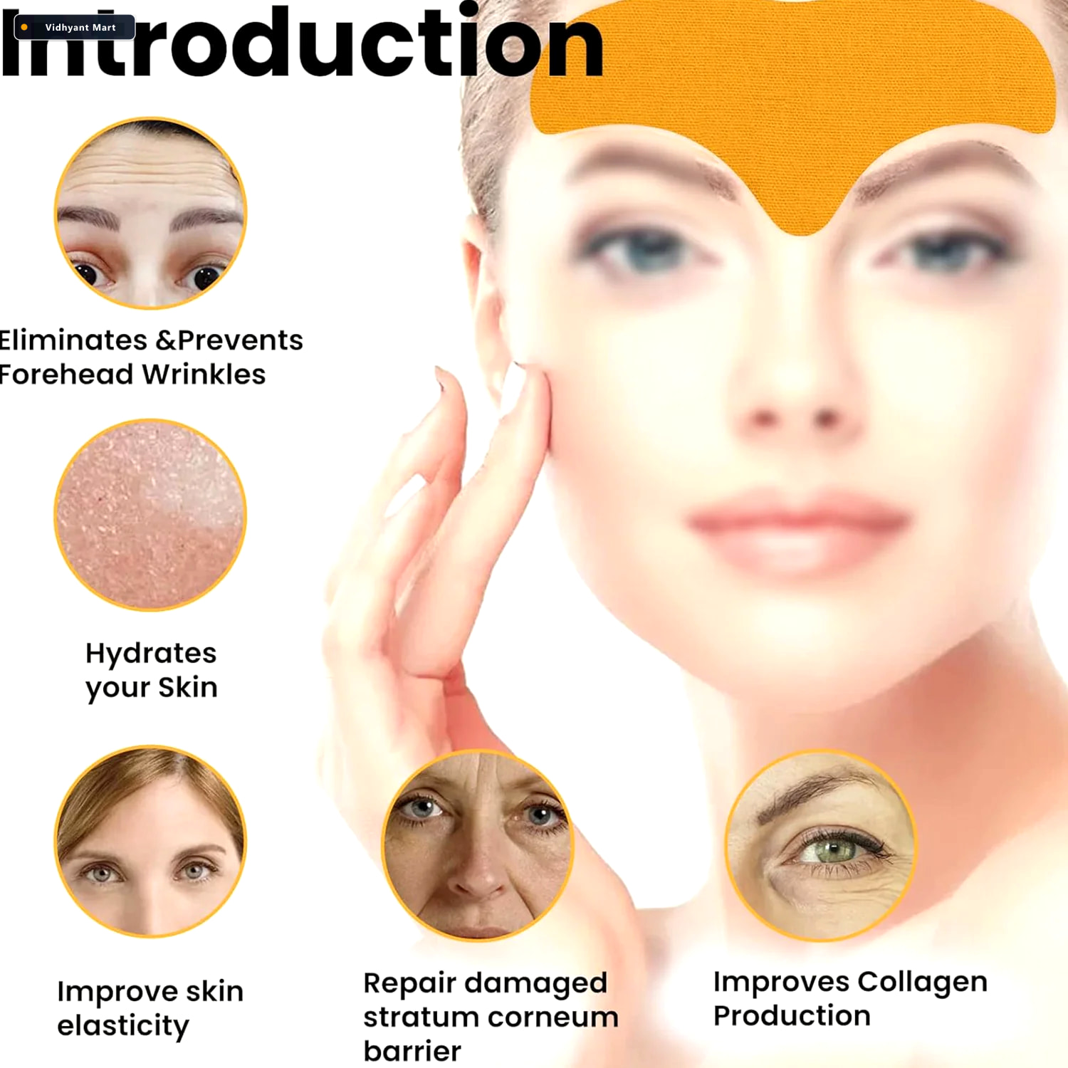 Vidhyant Mart Forehead Wrinkle Patches 10 Pcs Anti Aging Pads Gl 3