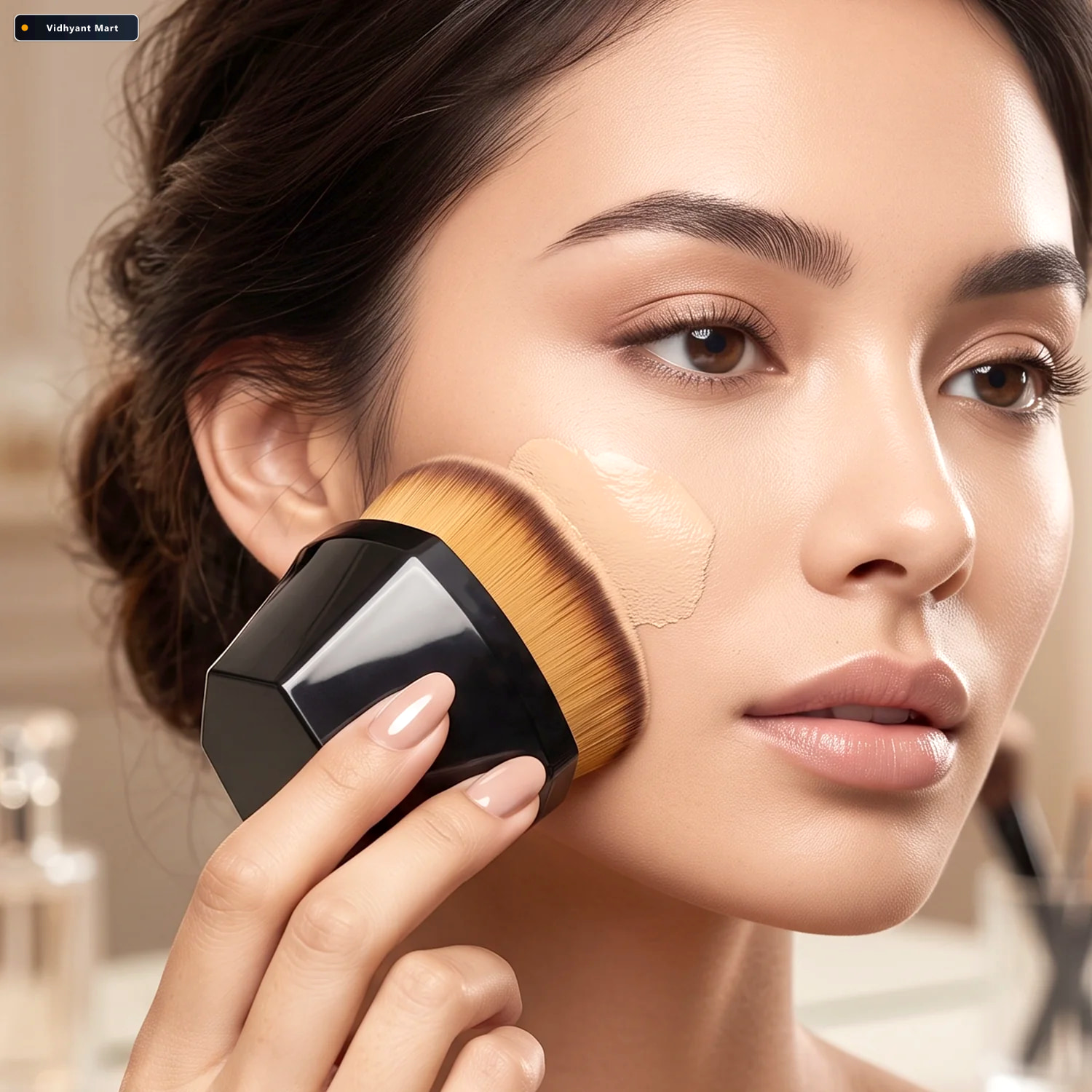 Vidhyant Mart Foundation Makeup Brush Soft Bristles Portable Cas 2