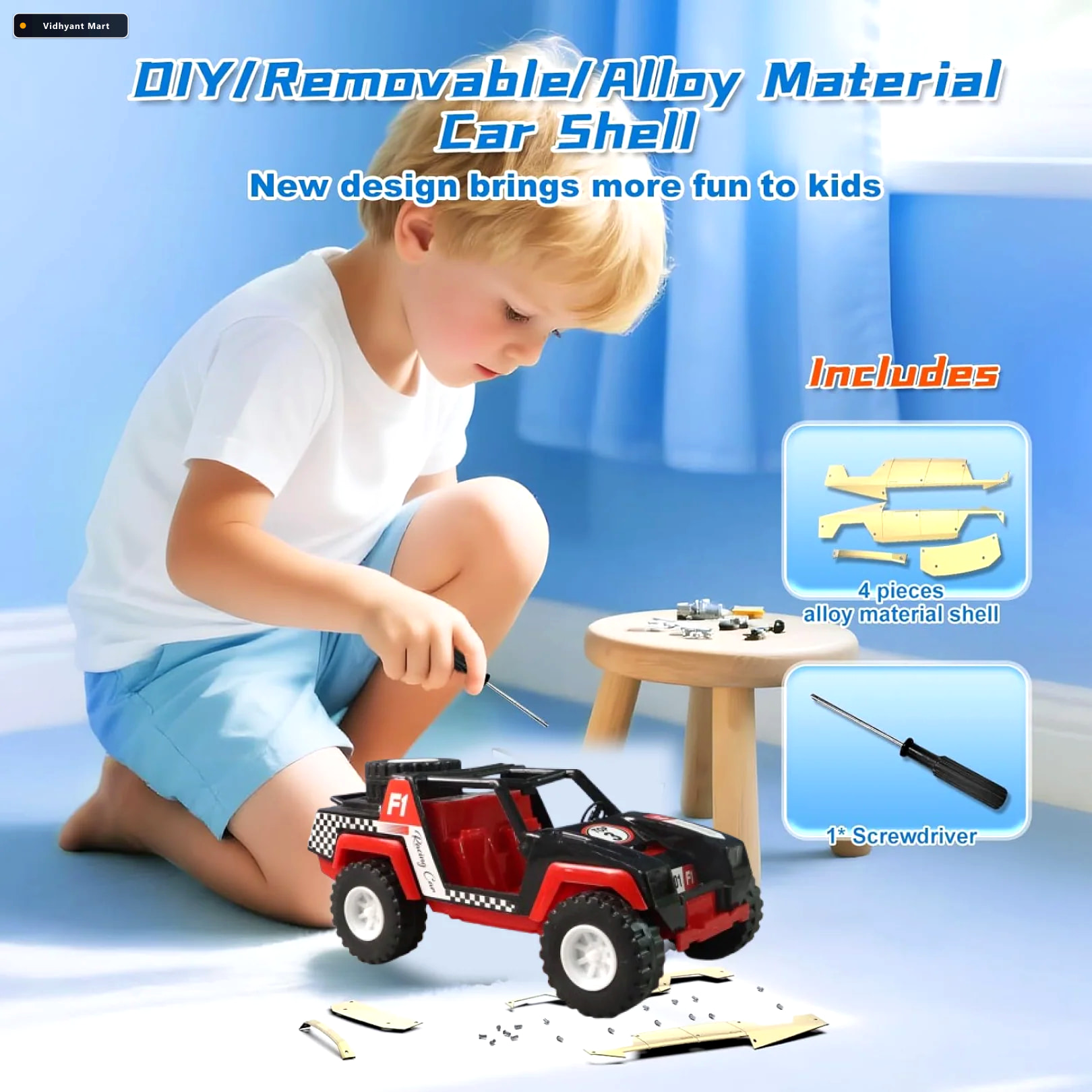 Vidhyant Mart Free Wheel Racing Jeep Toy Car Push Go Adventure F 2