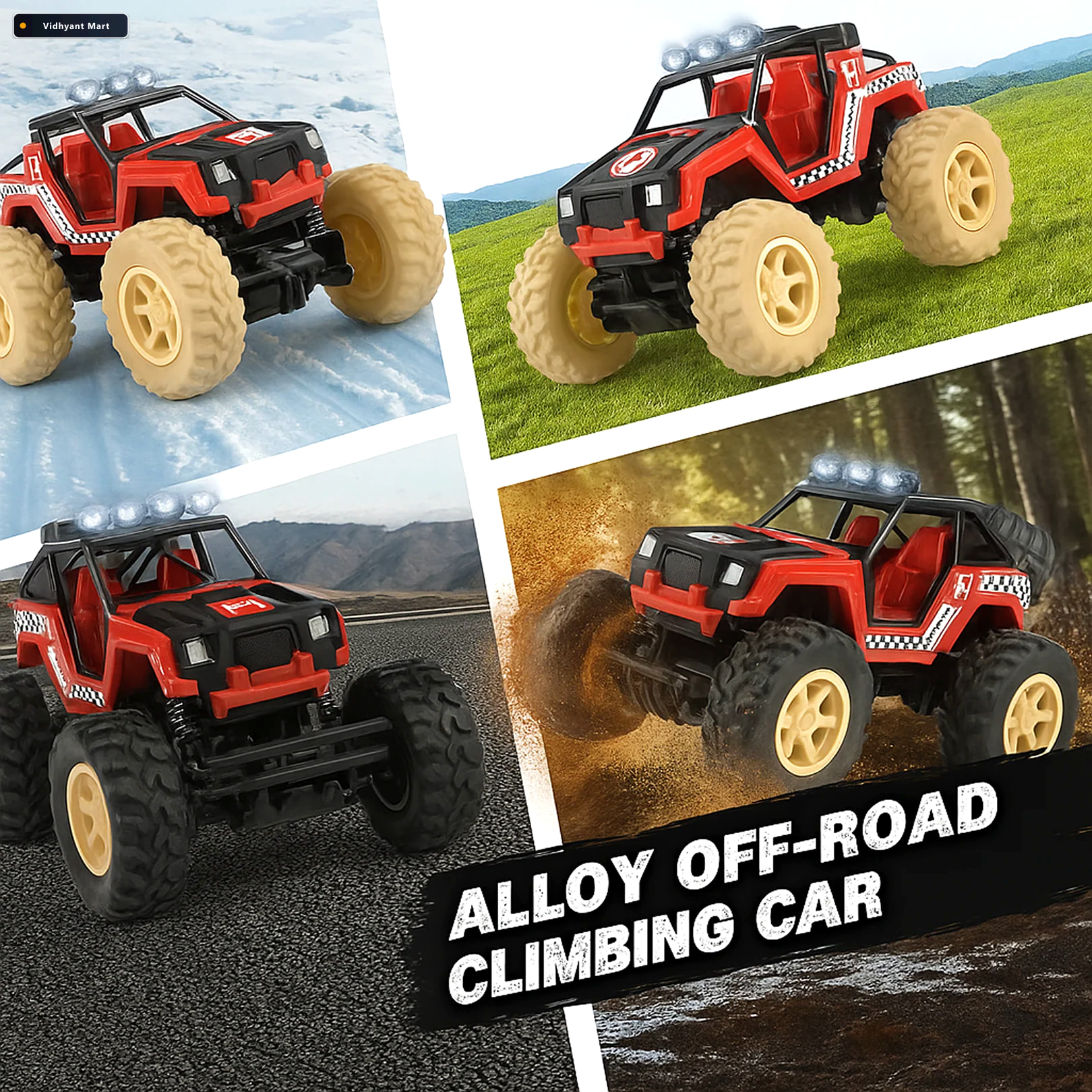 Vidhyant Mart Free Wheel Racing Jeep Toy Car Push Go Adventure F 5
