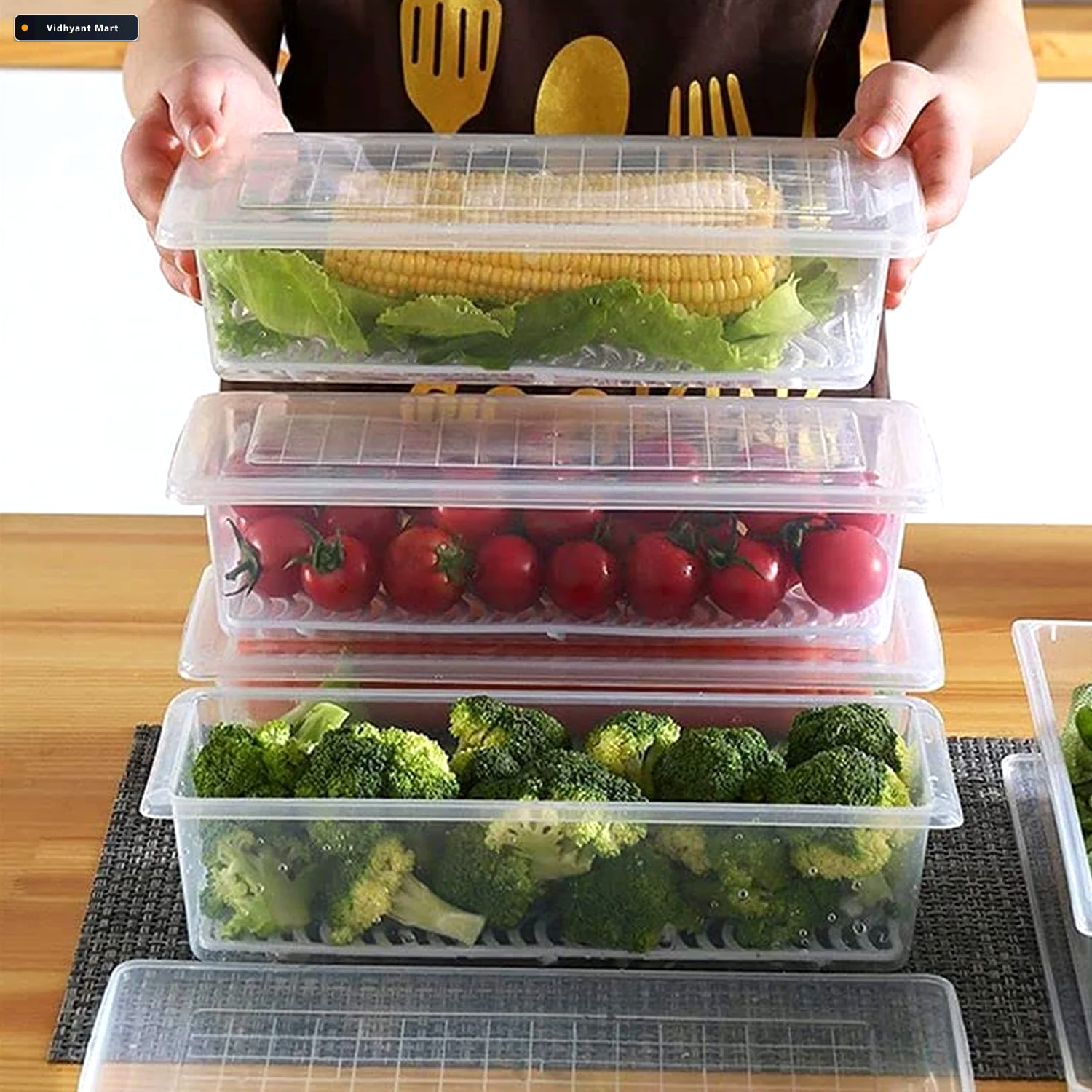 Vidhyant Mart Freezer Storage Containers 6 Pack 1500ml With Drai 1