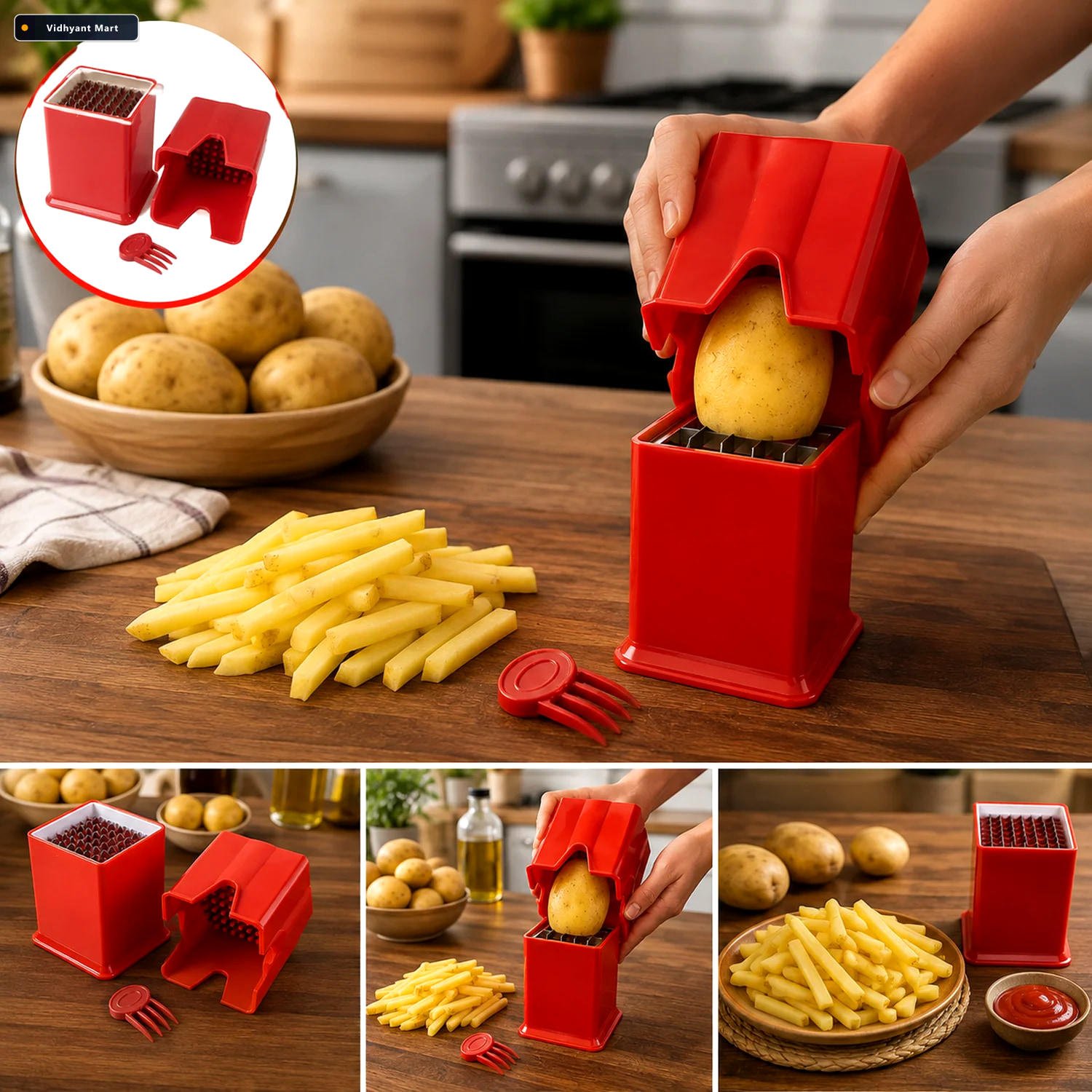 Vidhyant Mart French Fries Cutter Durable Stainless Steel Potato 1