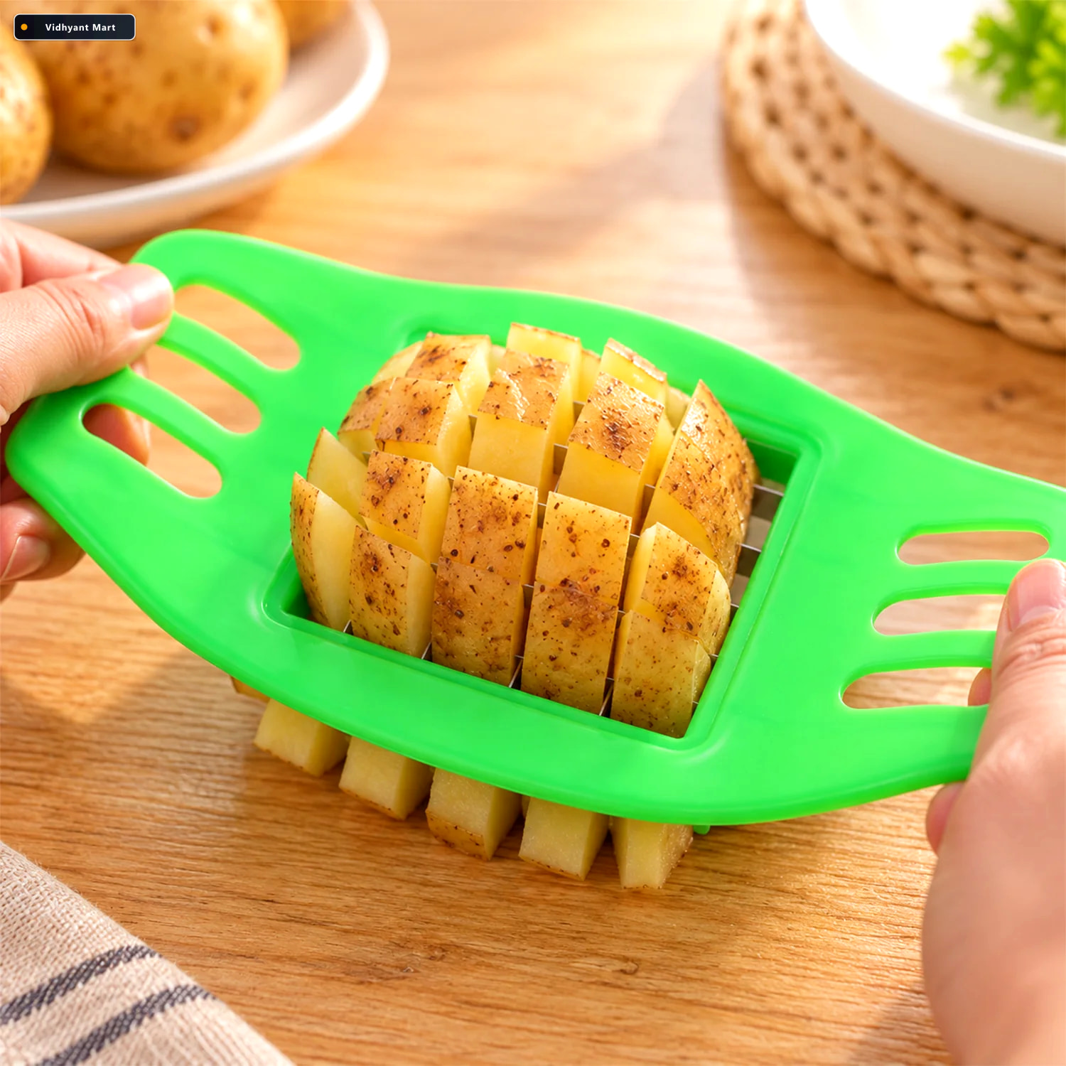 Vidhyant Mart French Fry Potato Grid Cutter With Stainless Steel 1