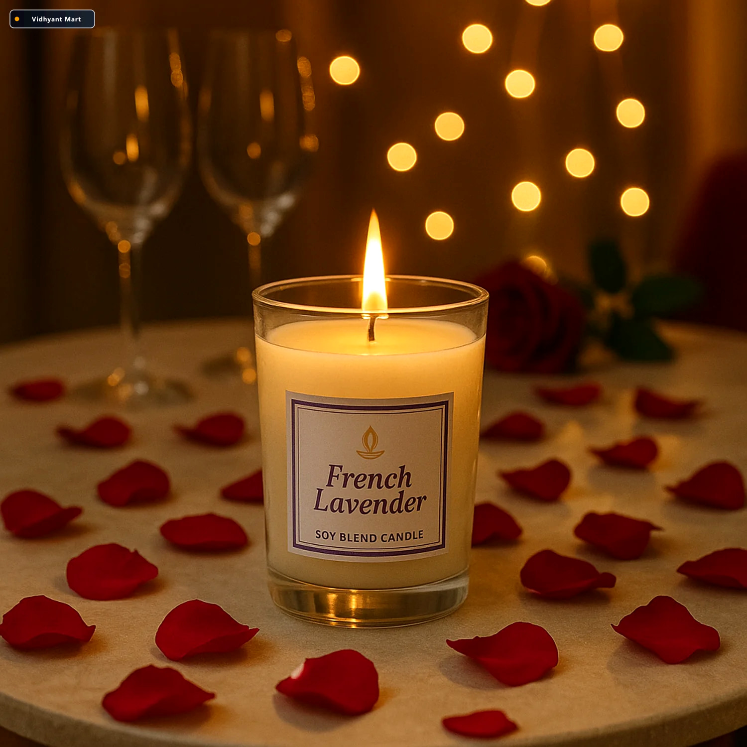 Vidhyant Mart French Lavender Soy Candle Relaxing Aromatherapy J 2