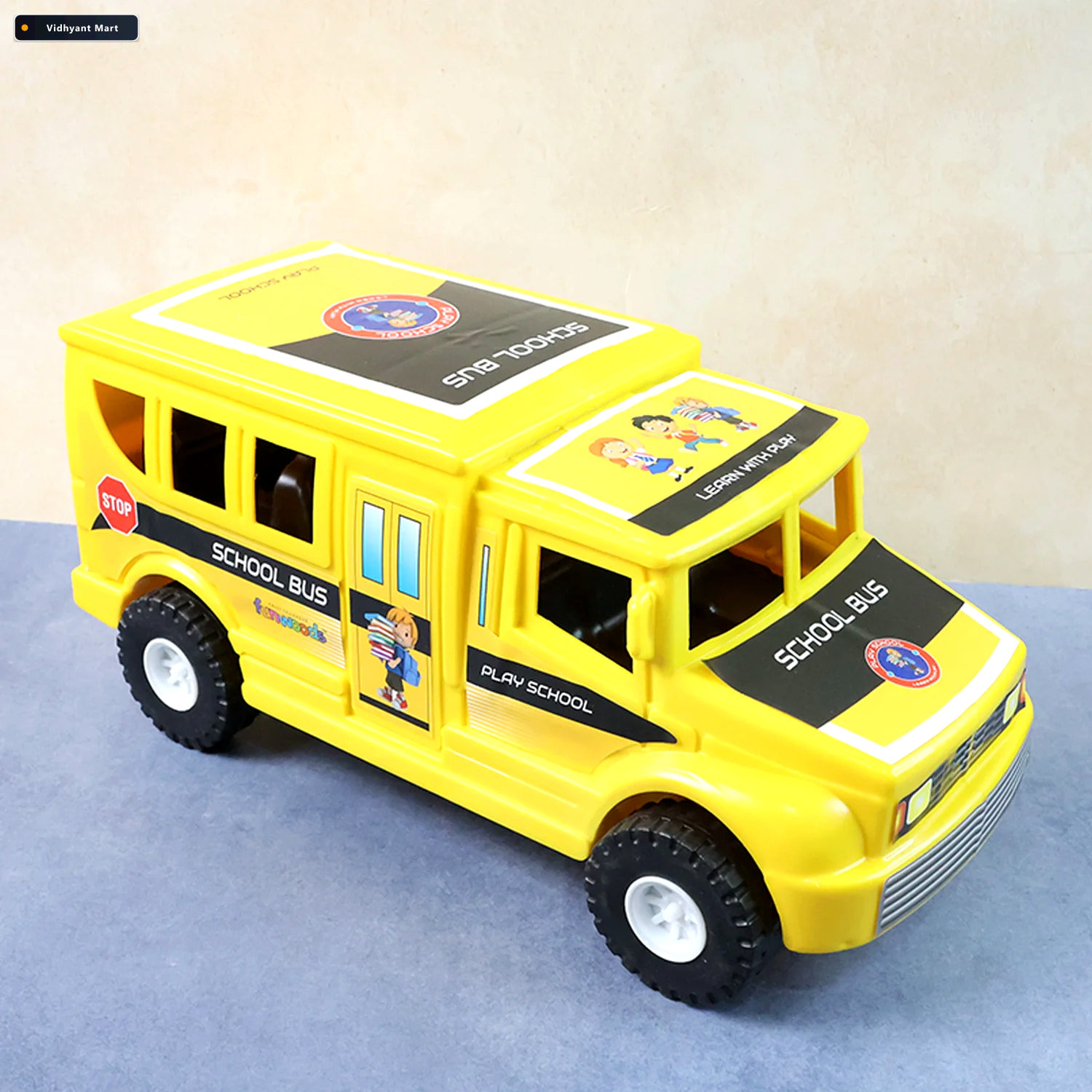 Vidhyant Mart Friction Powered School Bus Toy Durable Push And G 3